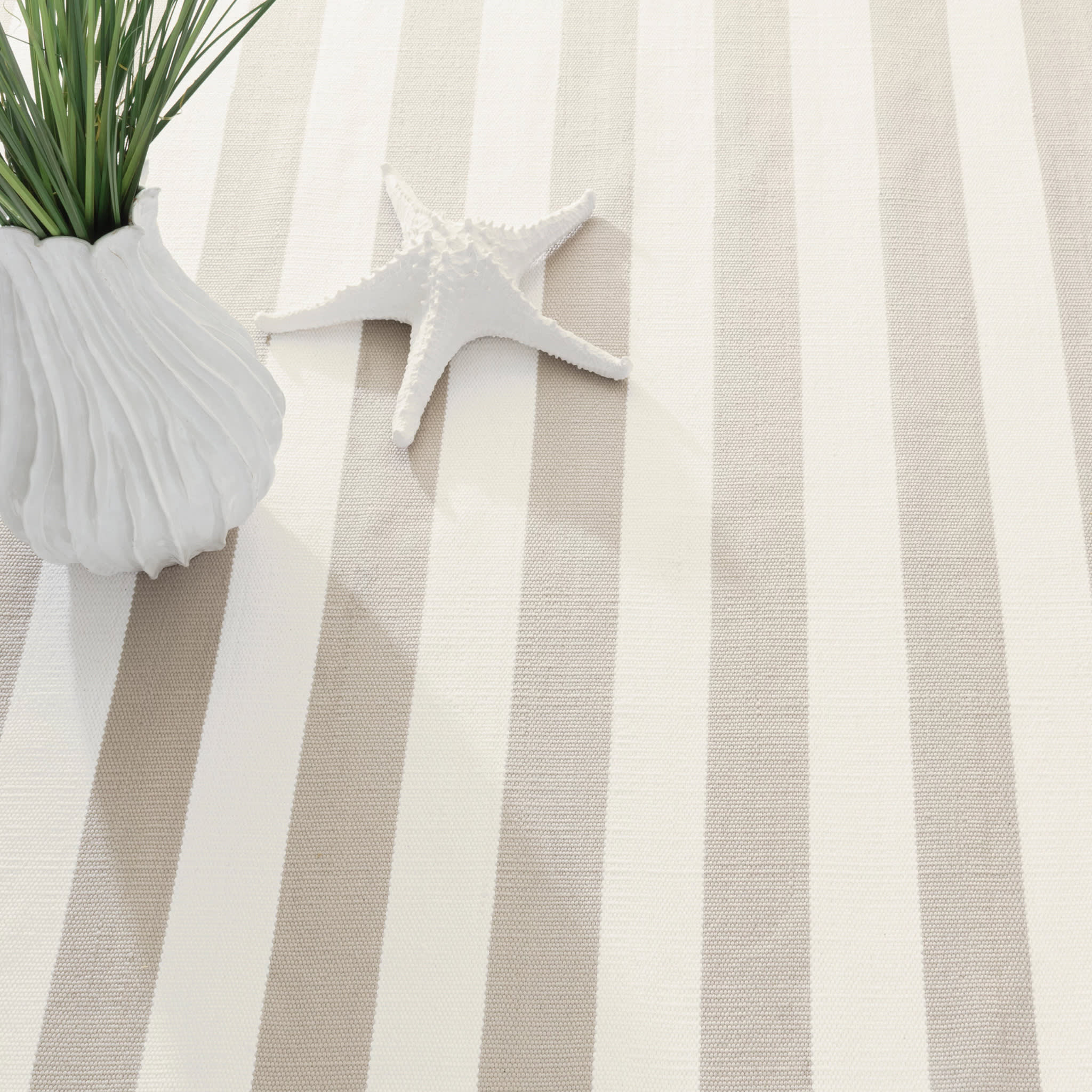 Catamaran Stripe Handwoven Indoor/Outdoor Rug | Platinum/Ivory - Image 2