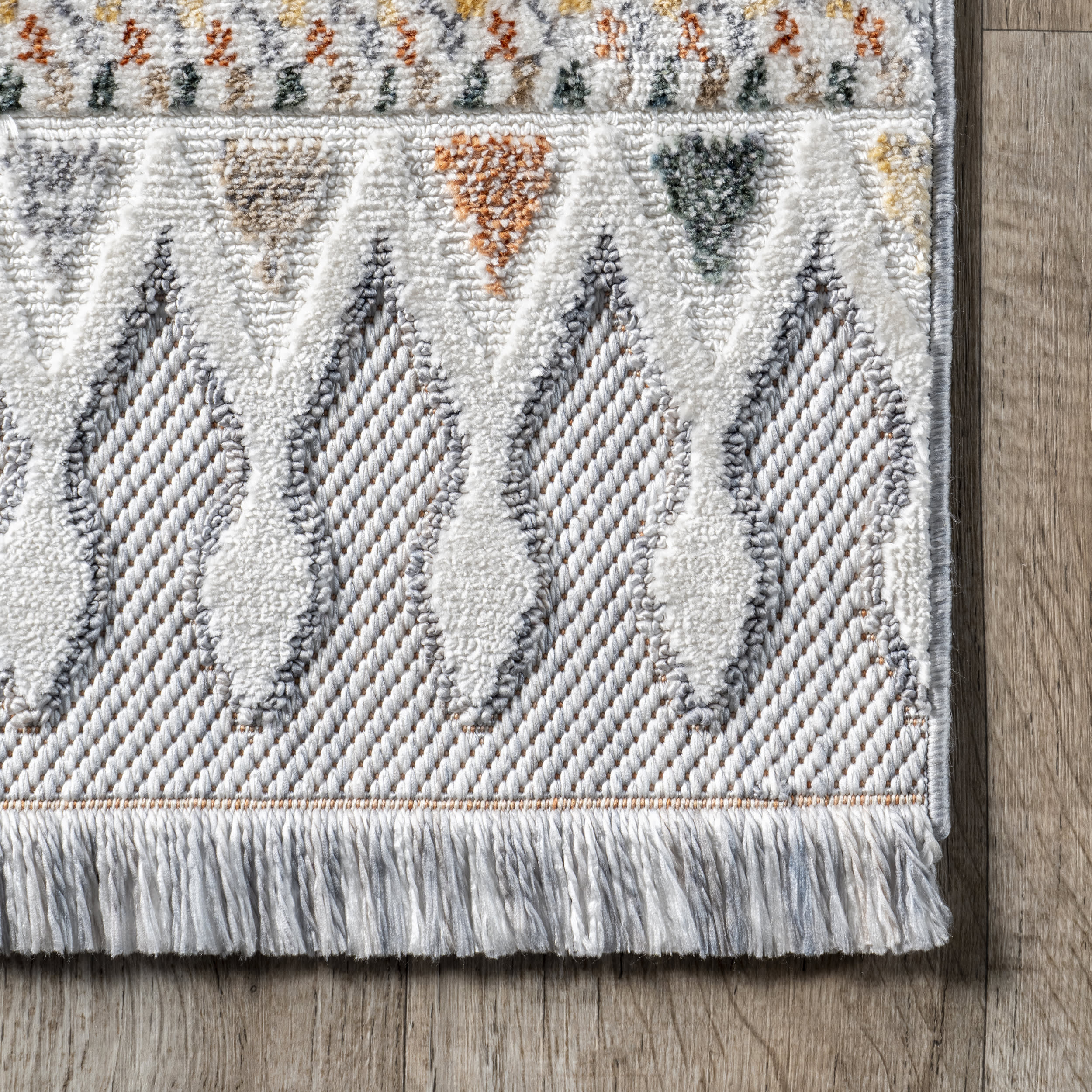 Cathleen Iridescent Bordered Rug | Light Grey - Image 3
