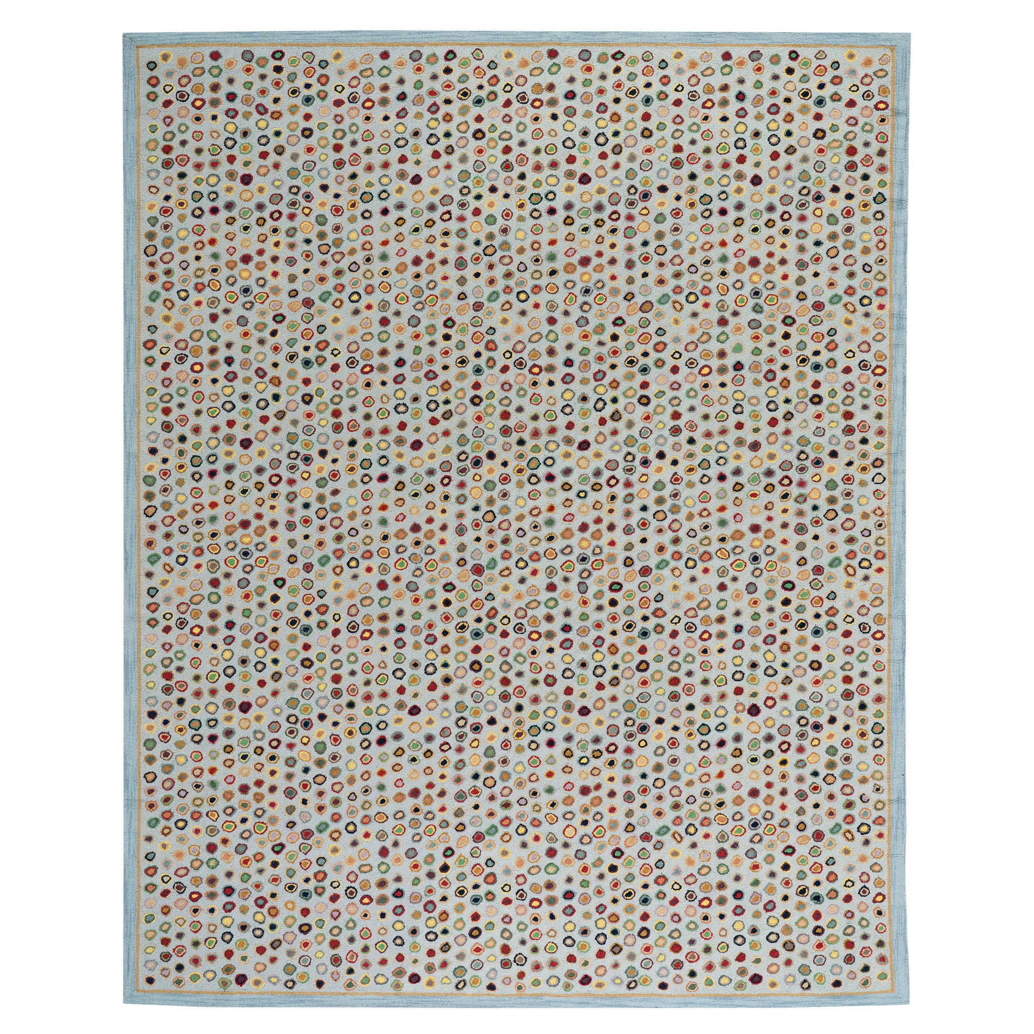 Cat's Paw Hand Micro Hooked Wool Rug | Blue - Image 2
