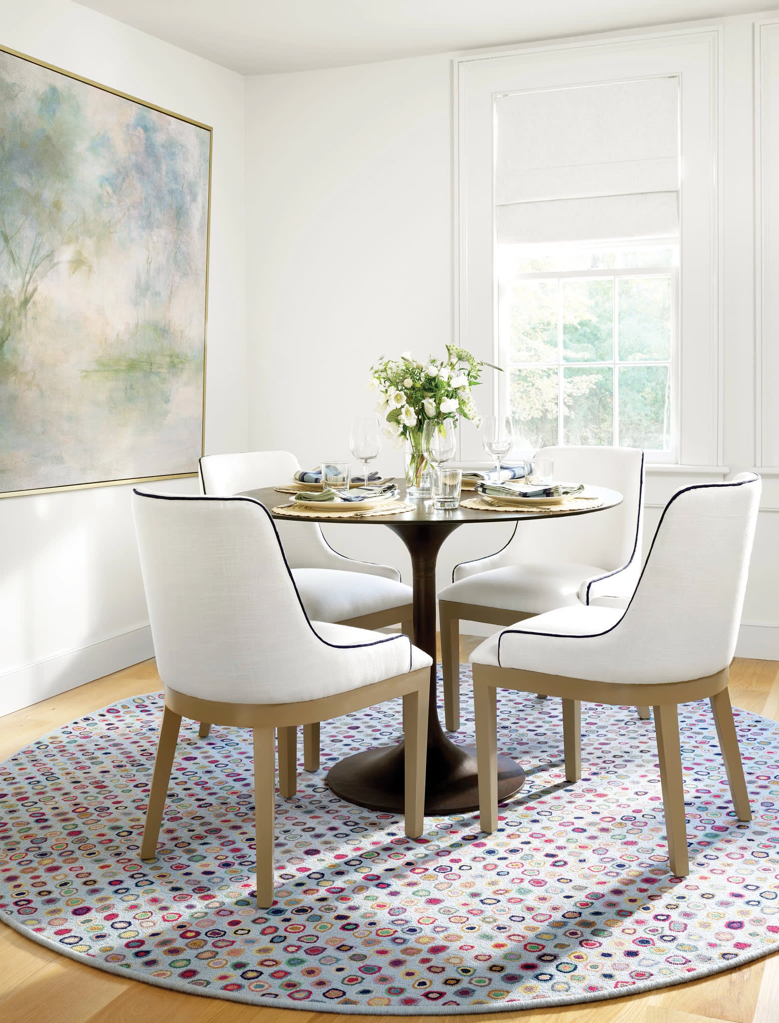Cat's Paw Hand Micro Hooked Wool Rug | Blue - Image 3