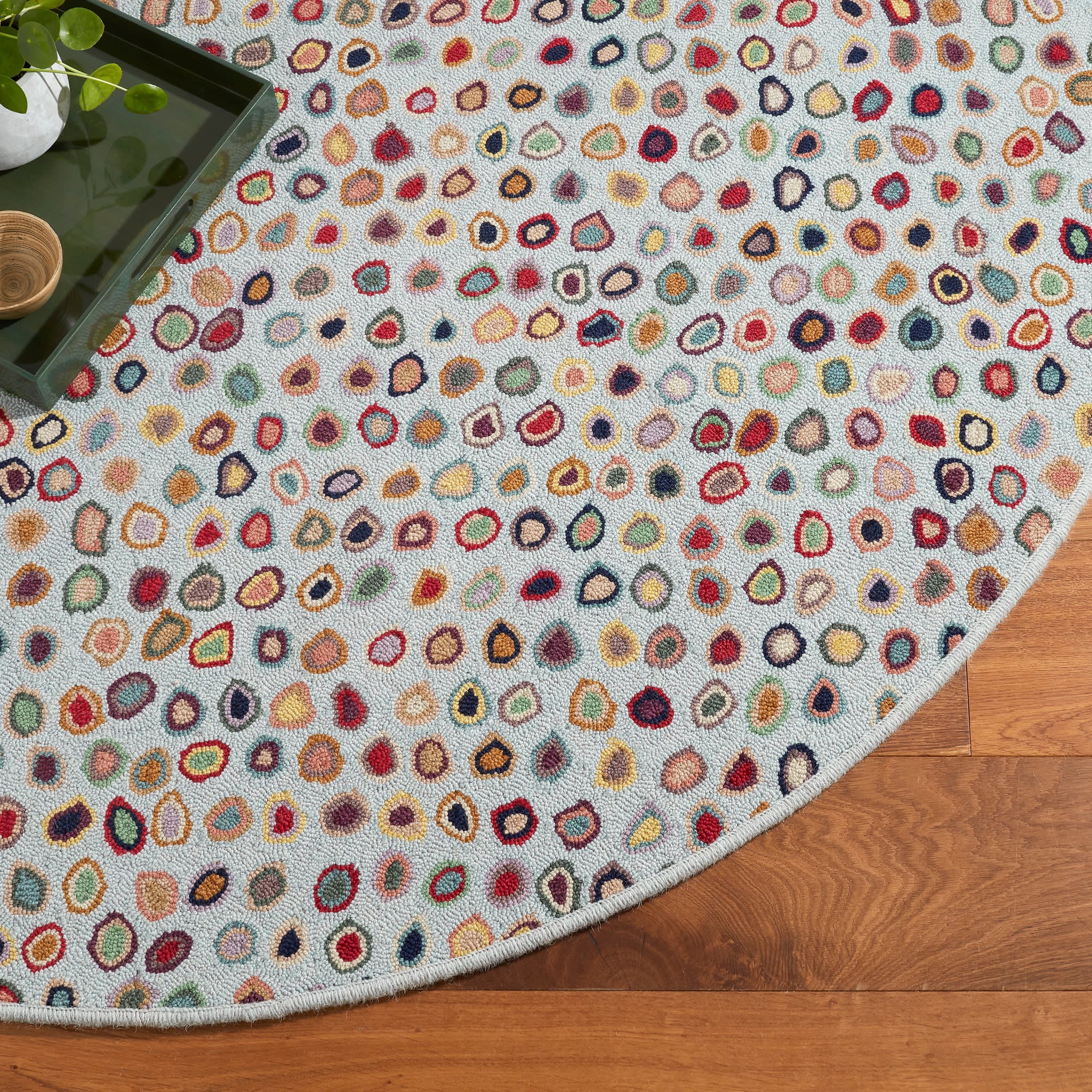 Cat's Paw Hand Micro Hooked Wool Rug | Blue - Image 5