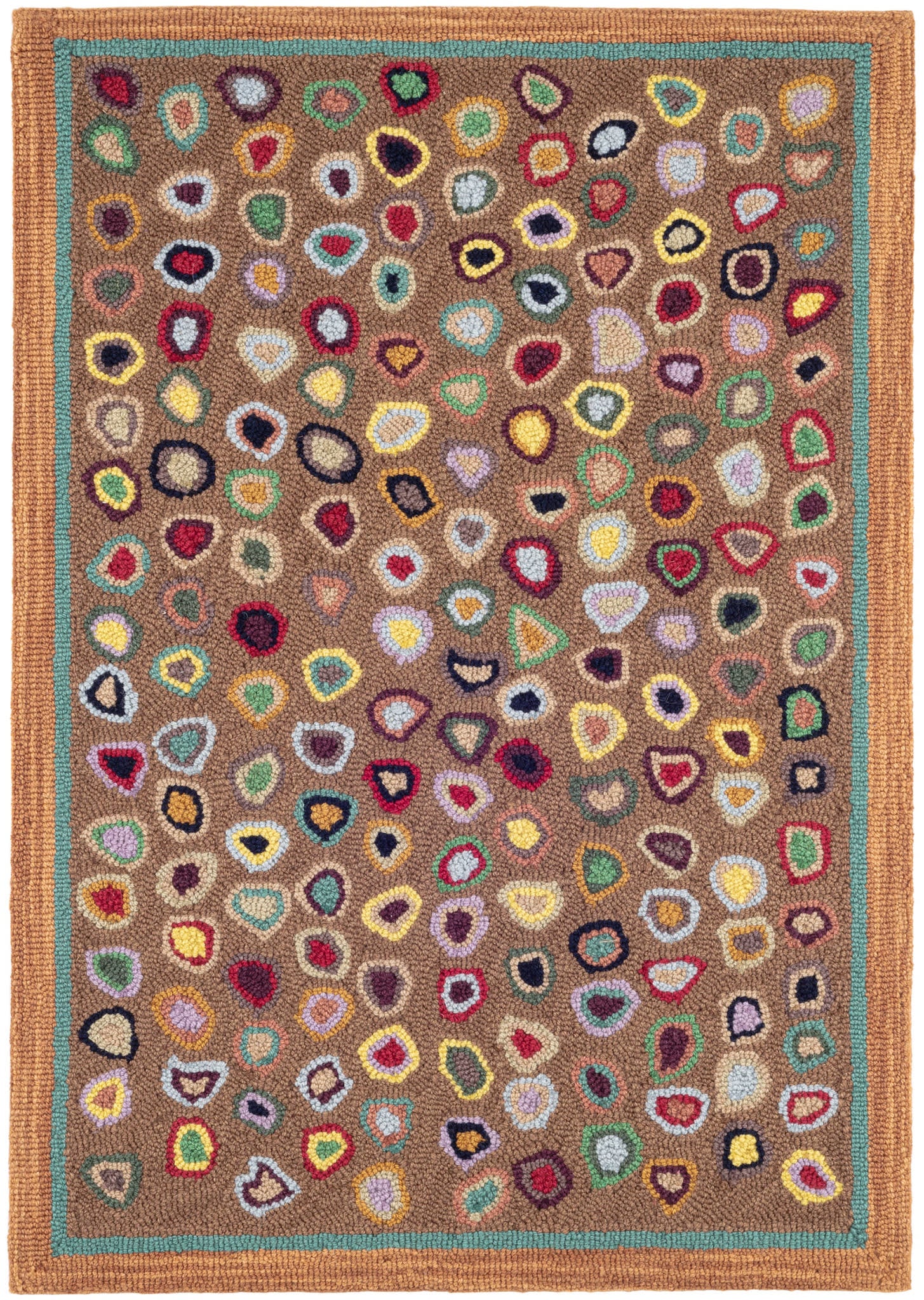 Cat's Paw Hand Micro Hooked Wool Rug | Brown - Image 2