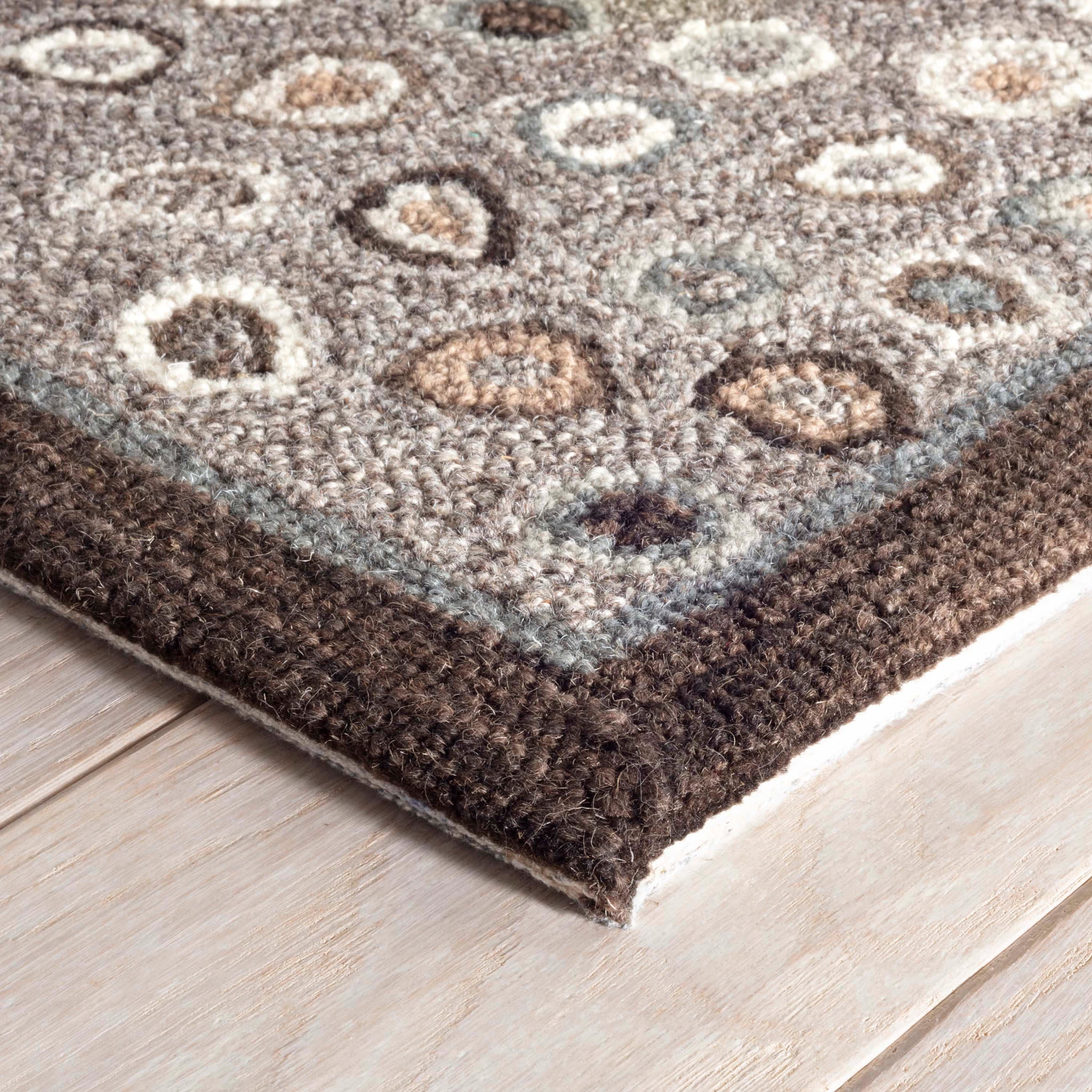 Cat's Paw Hand Micro Hooked Wool Rug | Grey - Image 5