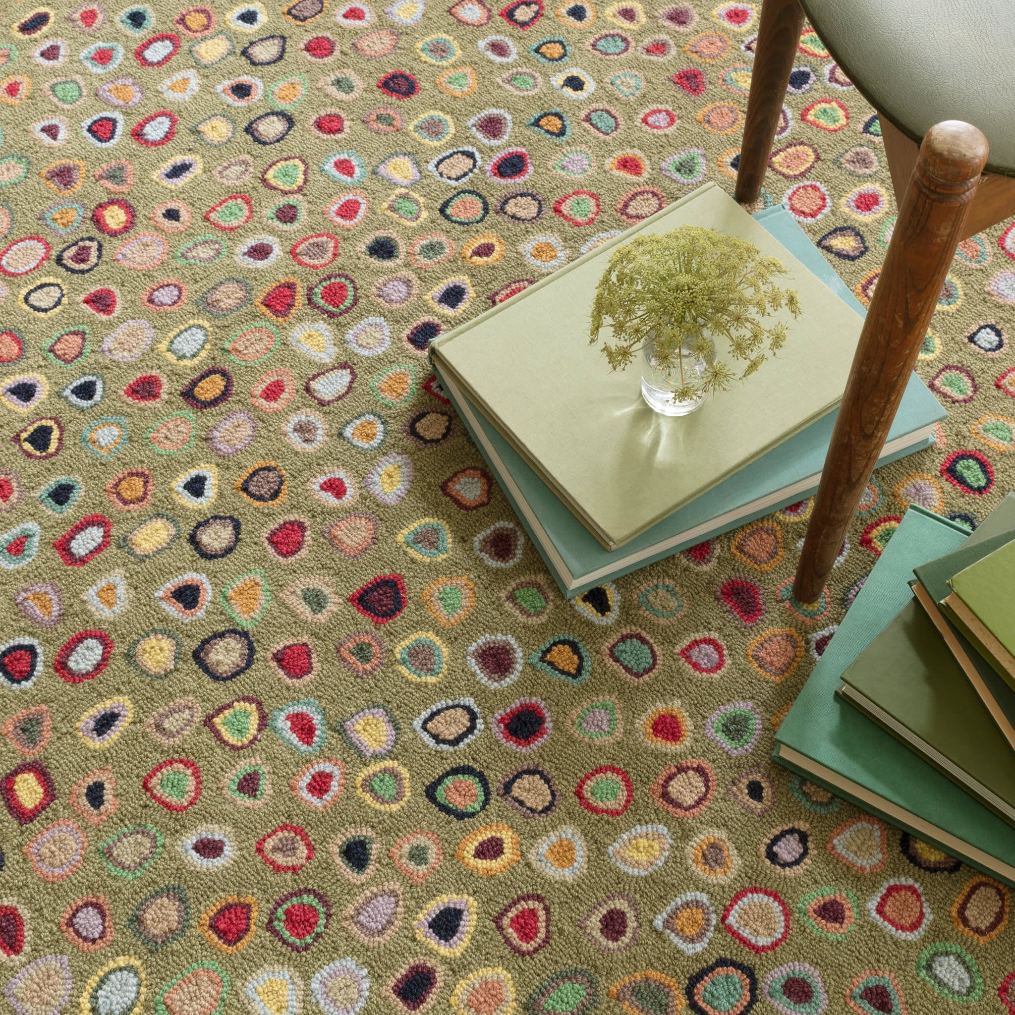 Cat's Paw Hand Micro Hooked Wool Rug | Sage - Image 6