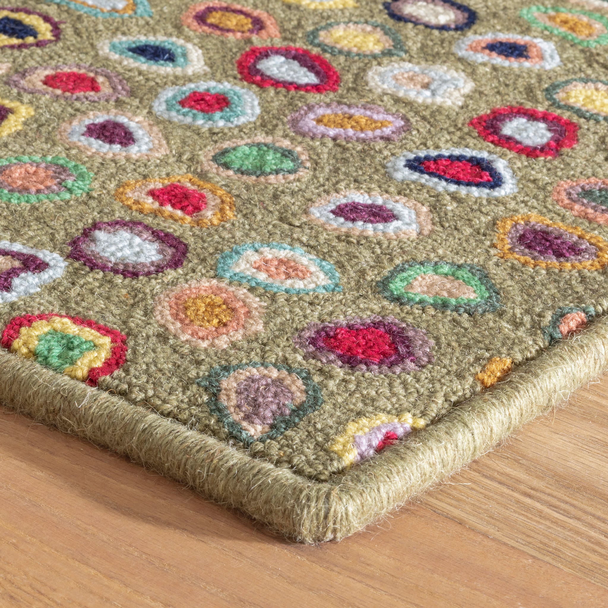 Cat's Paw Hand Micro Hooked Wool Custom Rug | Sage - Image 5