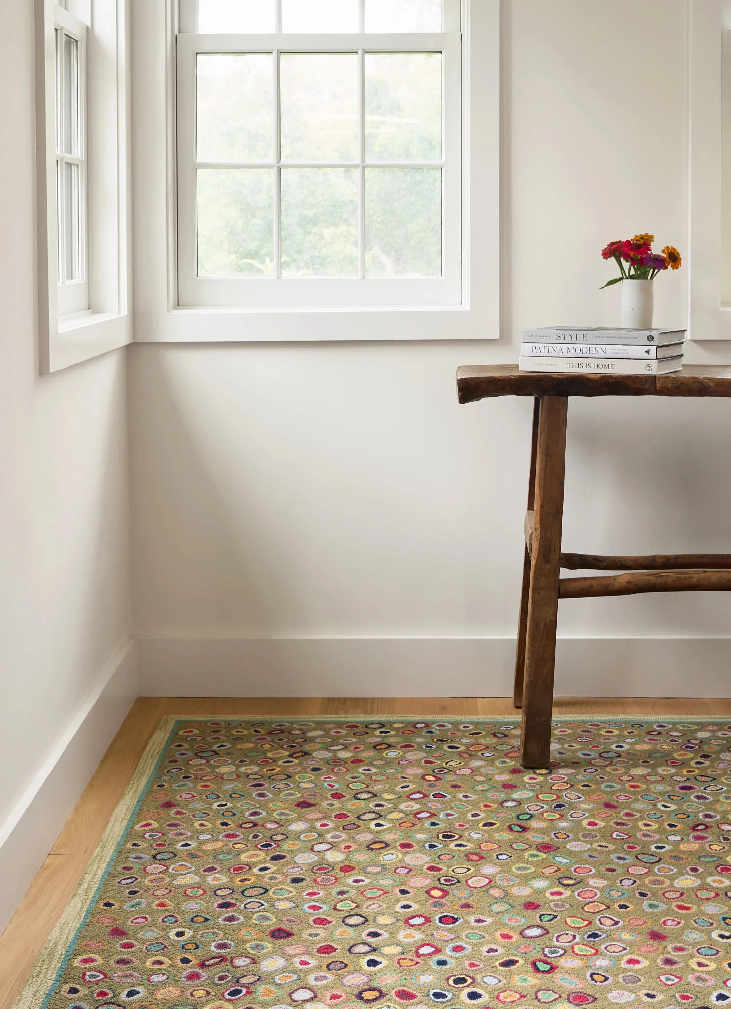 Cat's Paw Hand Micro Hooked Wool Rug | Sage - Image 5