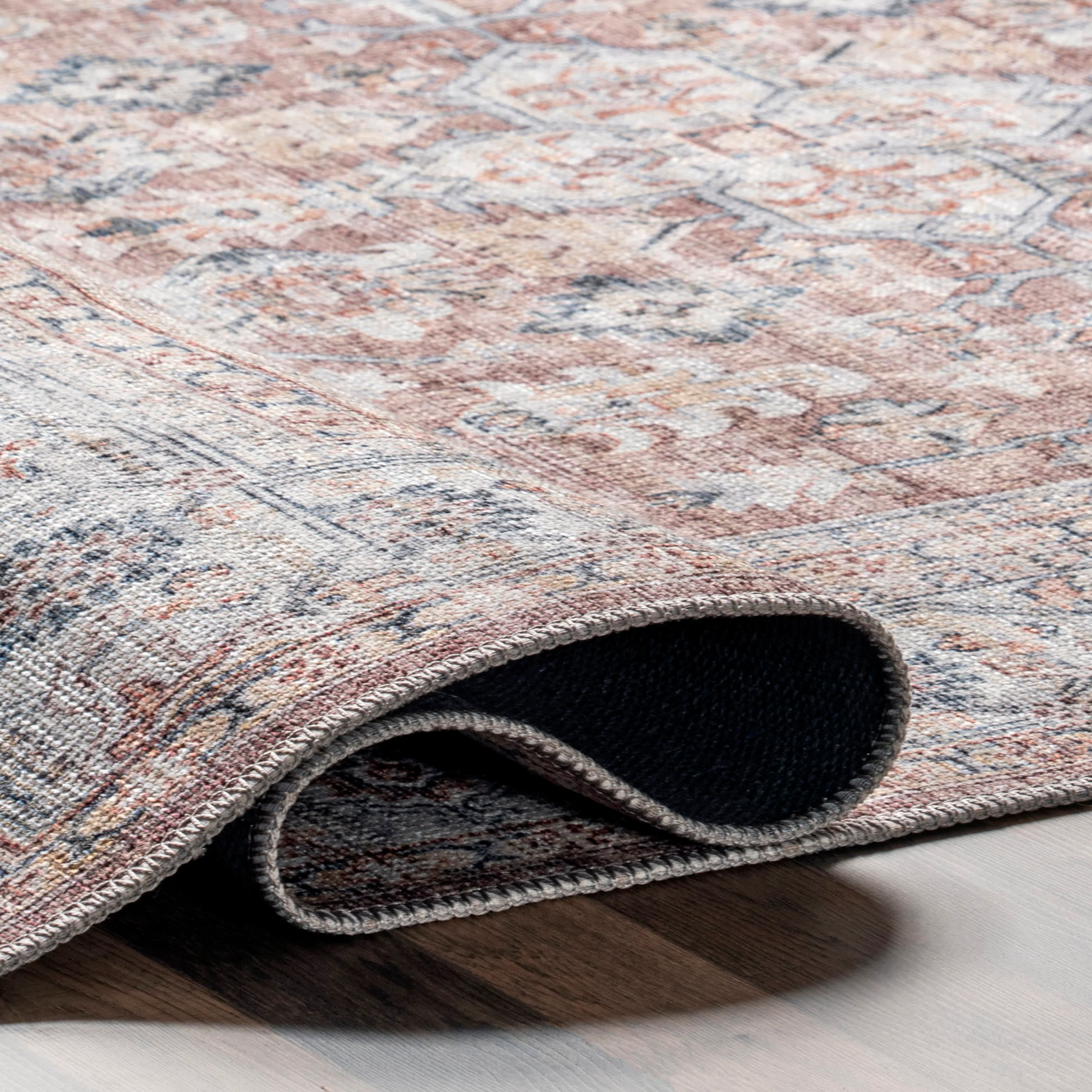 Cecelia Medallion Washable Rug | Blush - Image 7