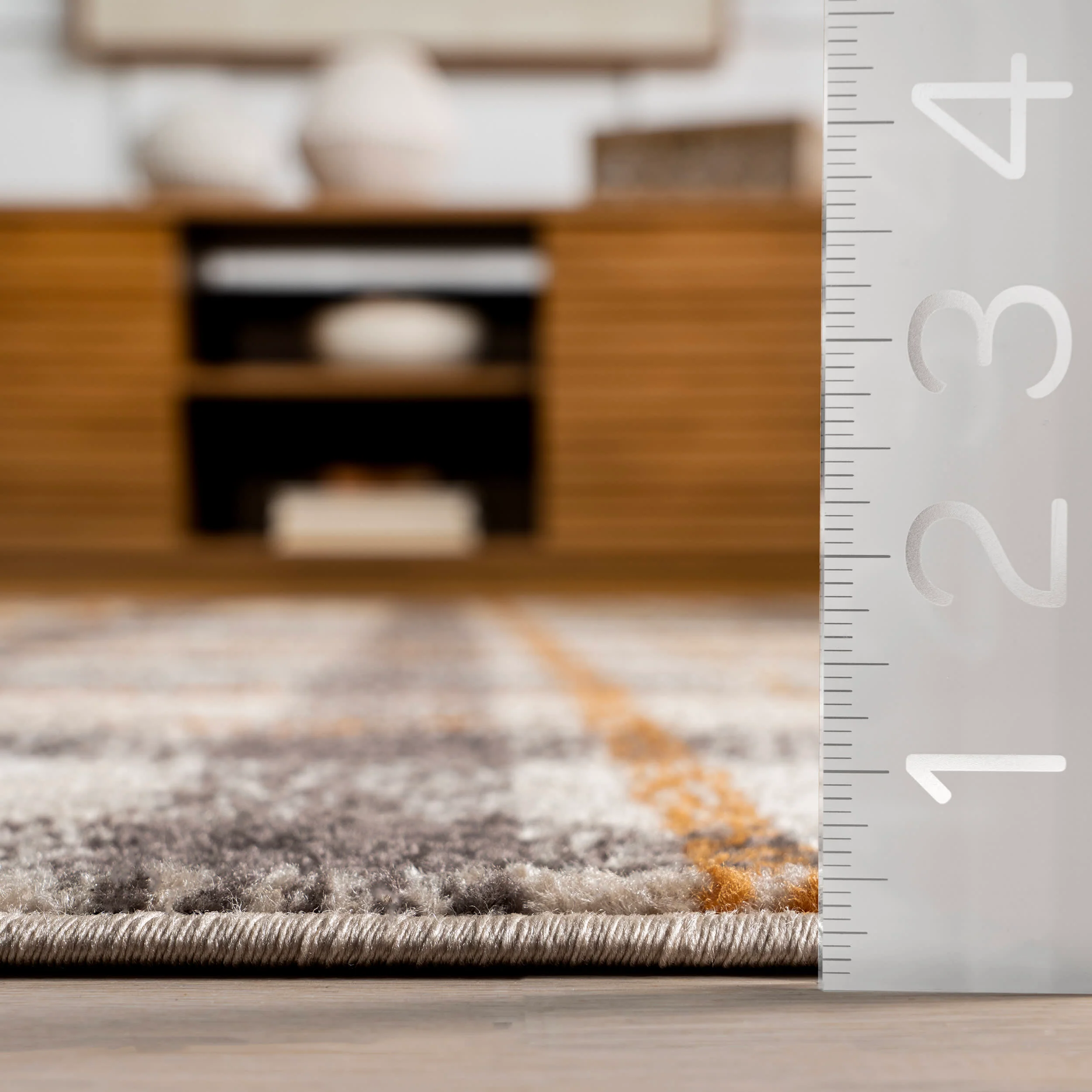 Cecile Plaid Rug | Orange & Ivory - Image 5