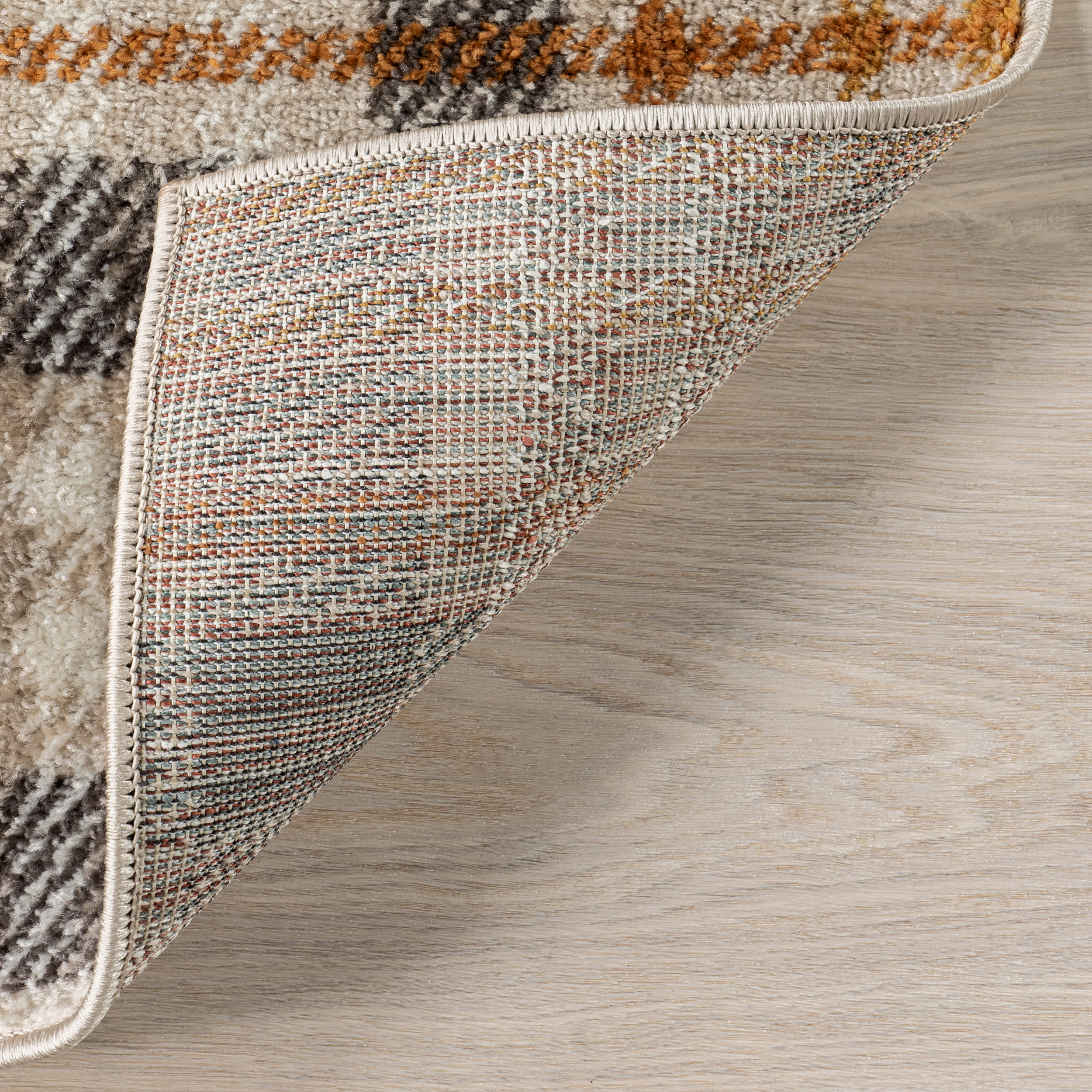 Cecile Plaid Rug | Orange & Ivory - Image 6