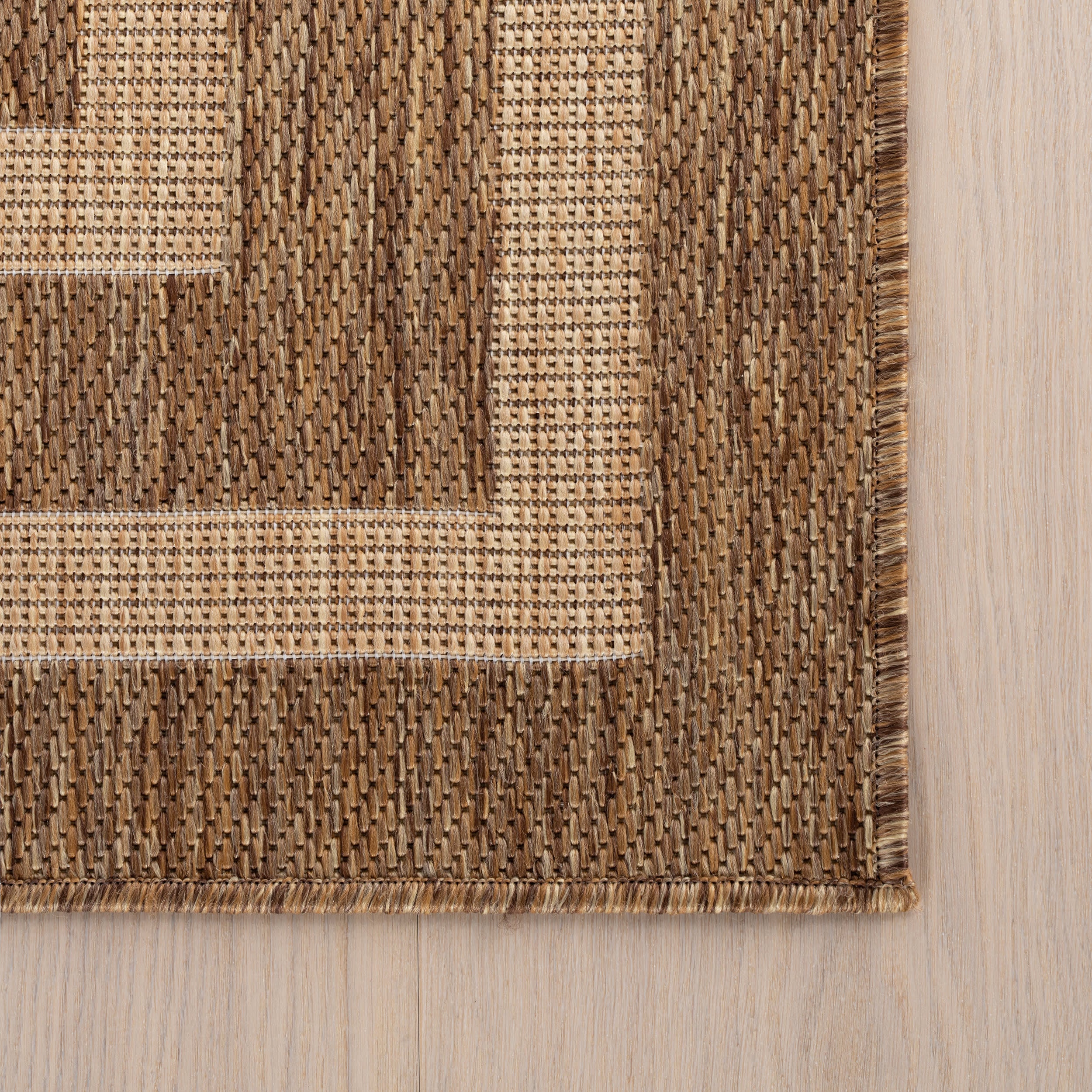 Celestia Contemporary Geometric Indoor/Outdoor Rug | Brown - Image 4