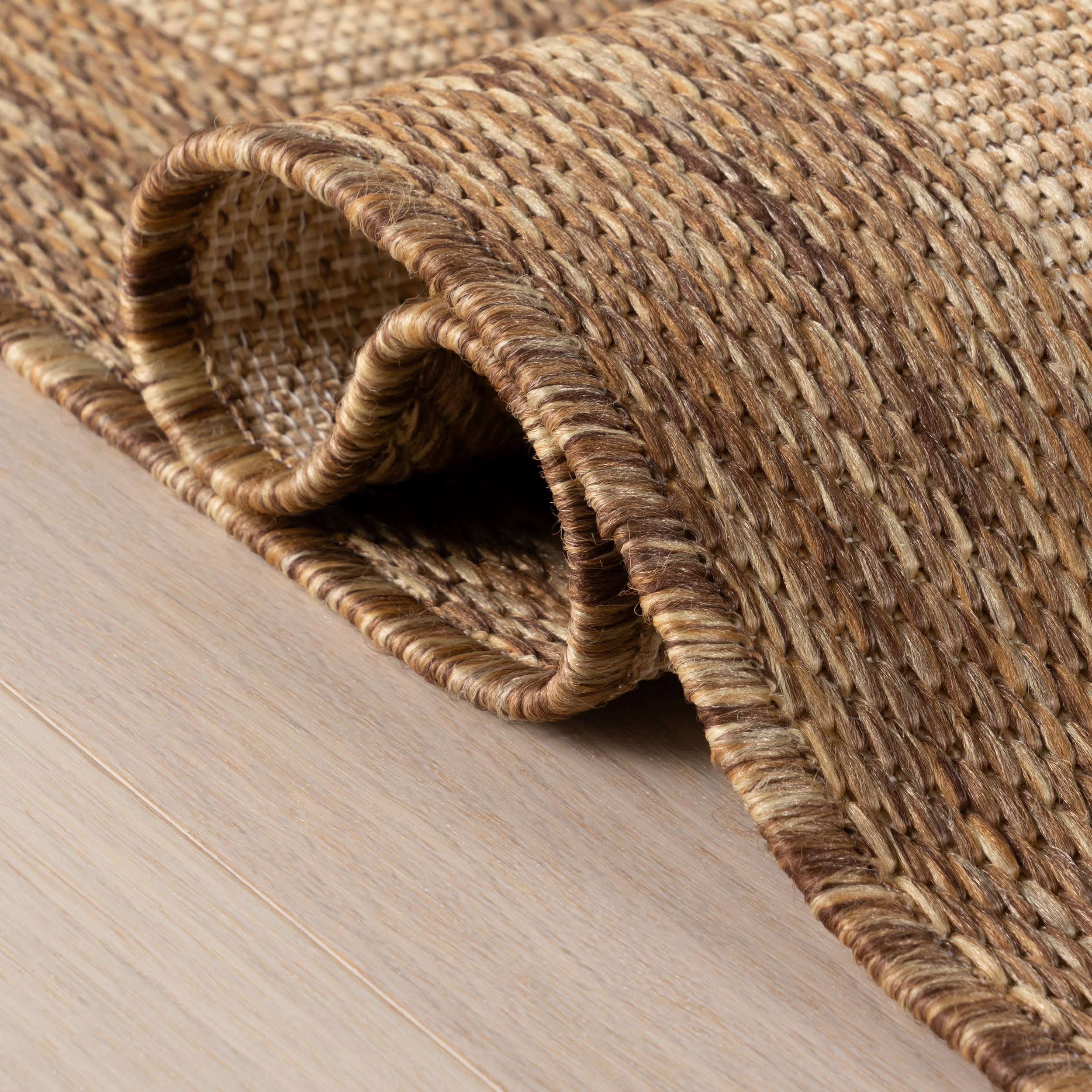 Celestia Contemporary Geometric Indoor/Outdoor Rug | Brown - Image 9