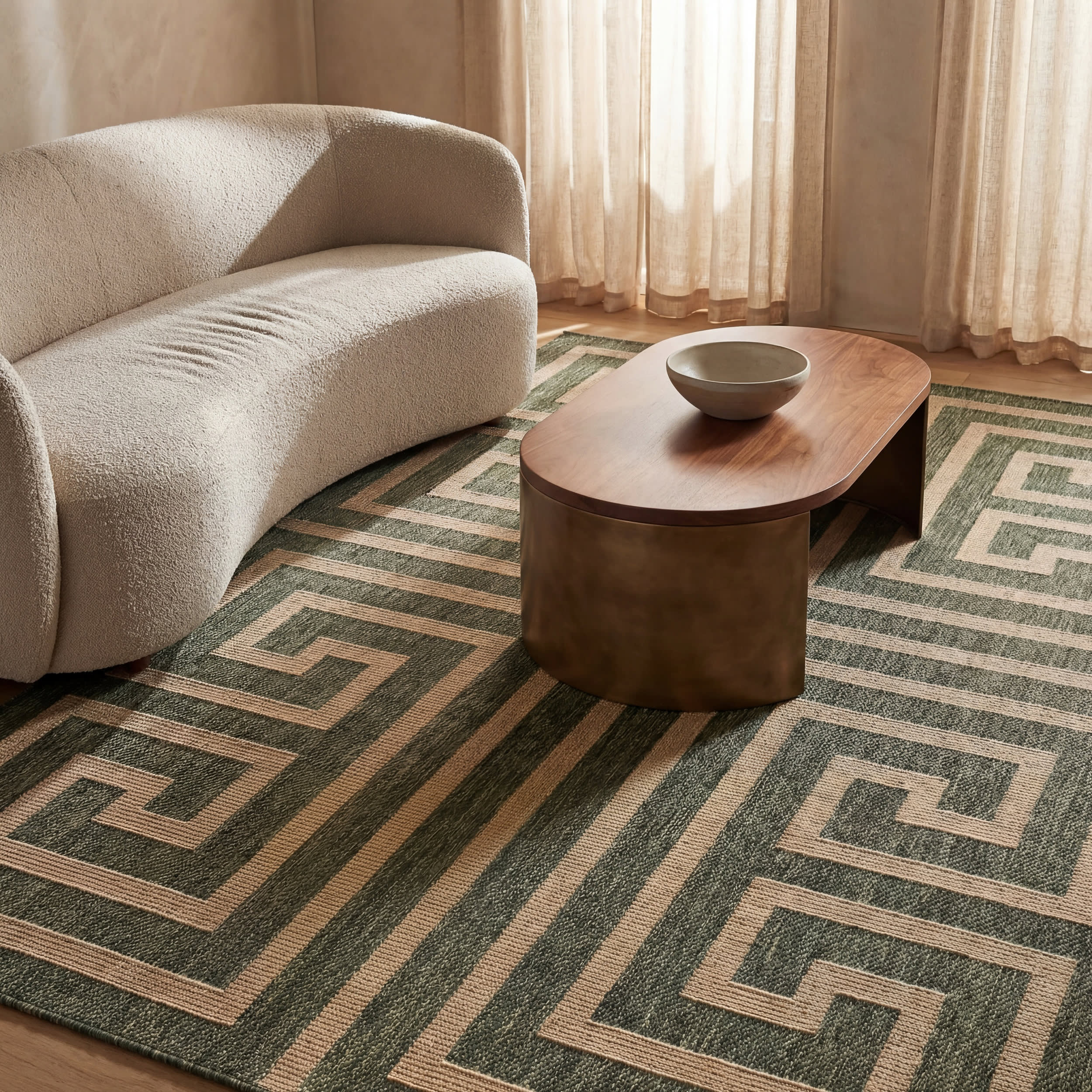 Celestia Contemporary Geometric Indoor/Outdoor Rug | Green - Image 5