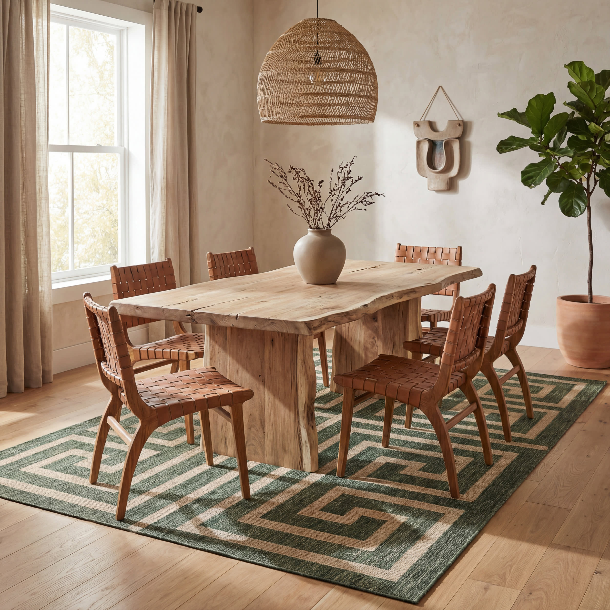 Celestia Contemporary Geometric Indoor/Outdoor Rug | Green - Image 7