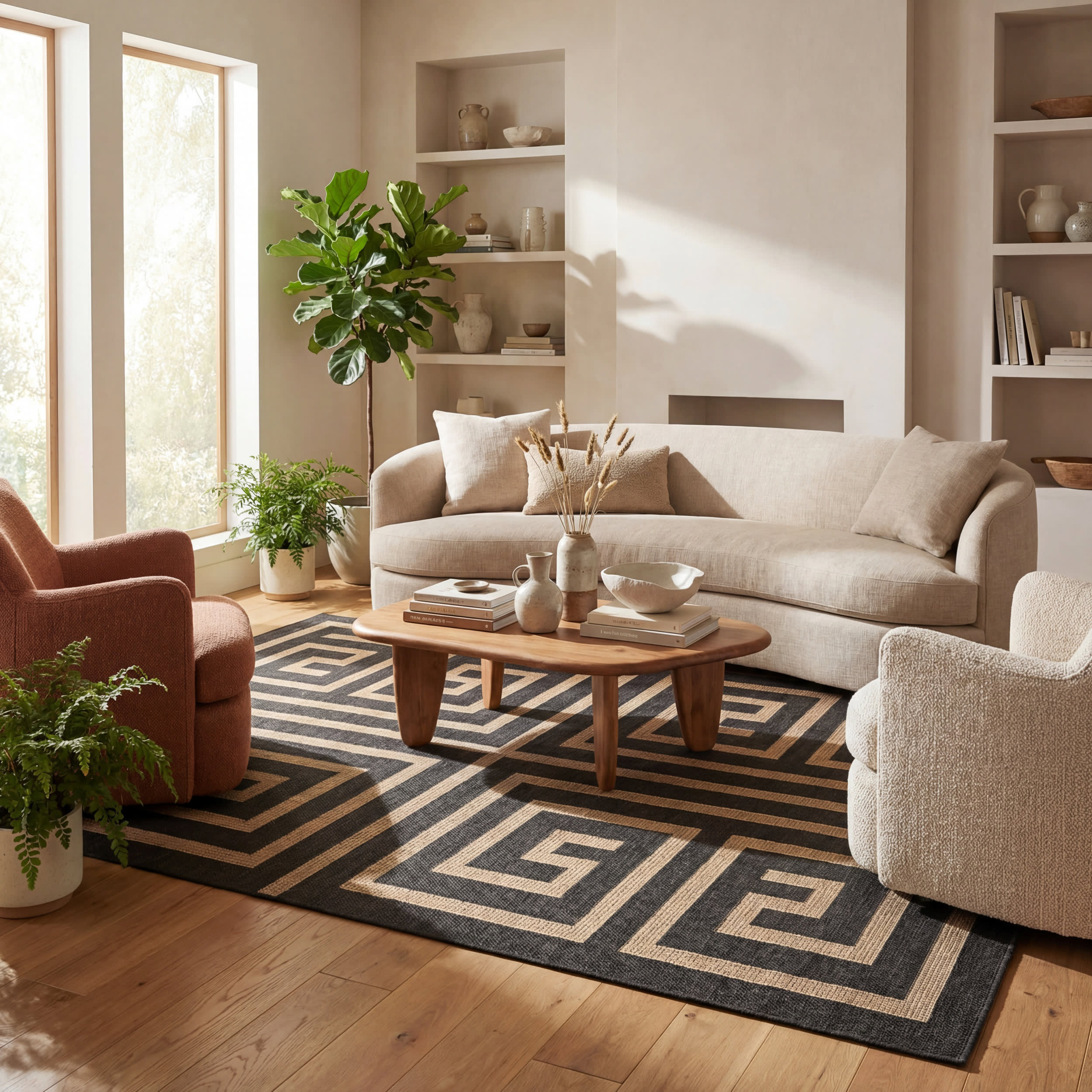 Celestia Contemporary Geometric Indoor/Outdoor Rug | Grey - Image 10