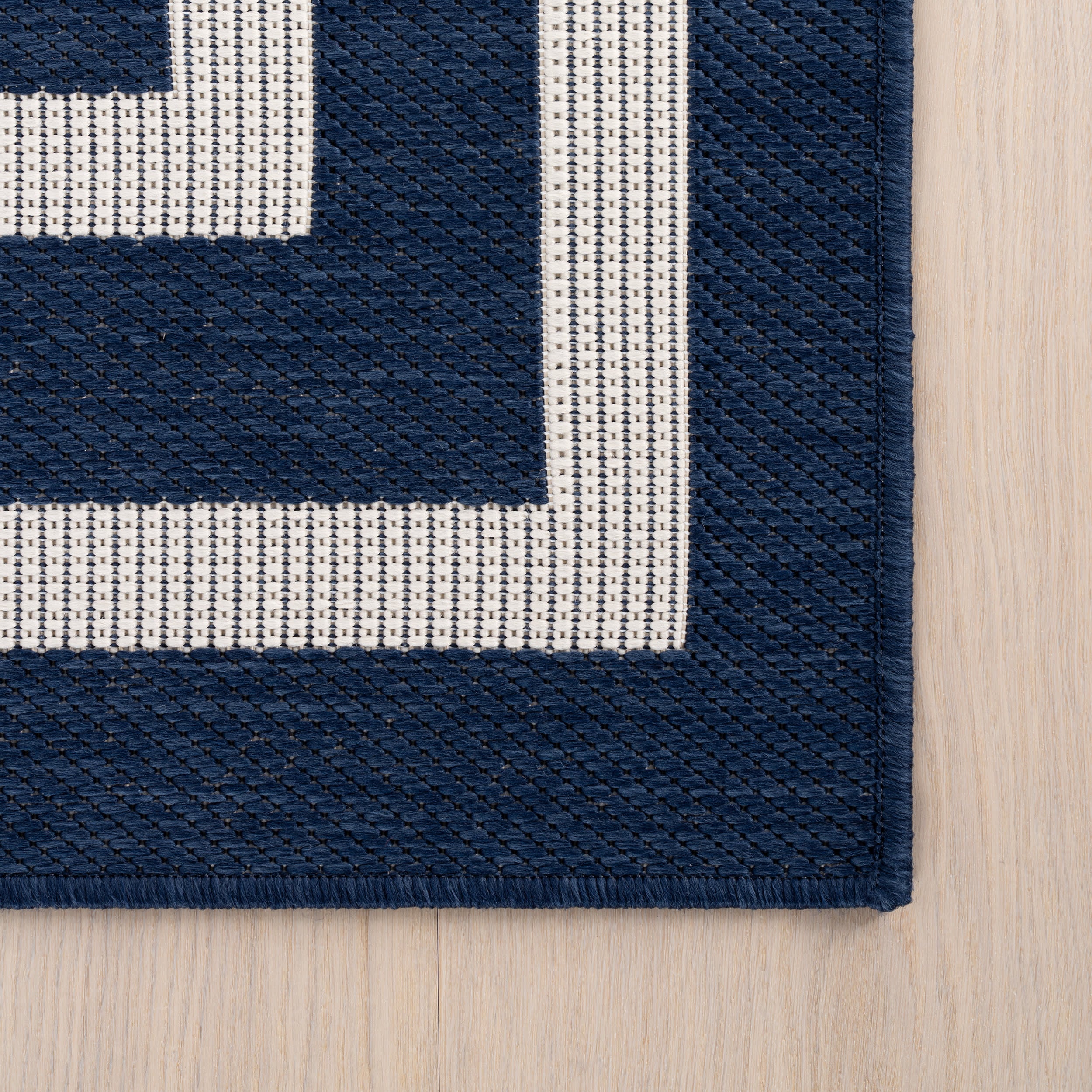 Celestia Contemporary Geometric Indoor/Outdoor Rug | Navy - Image 4