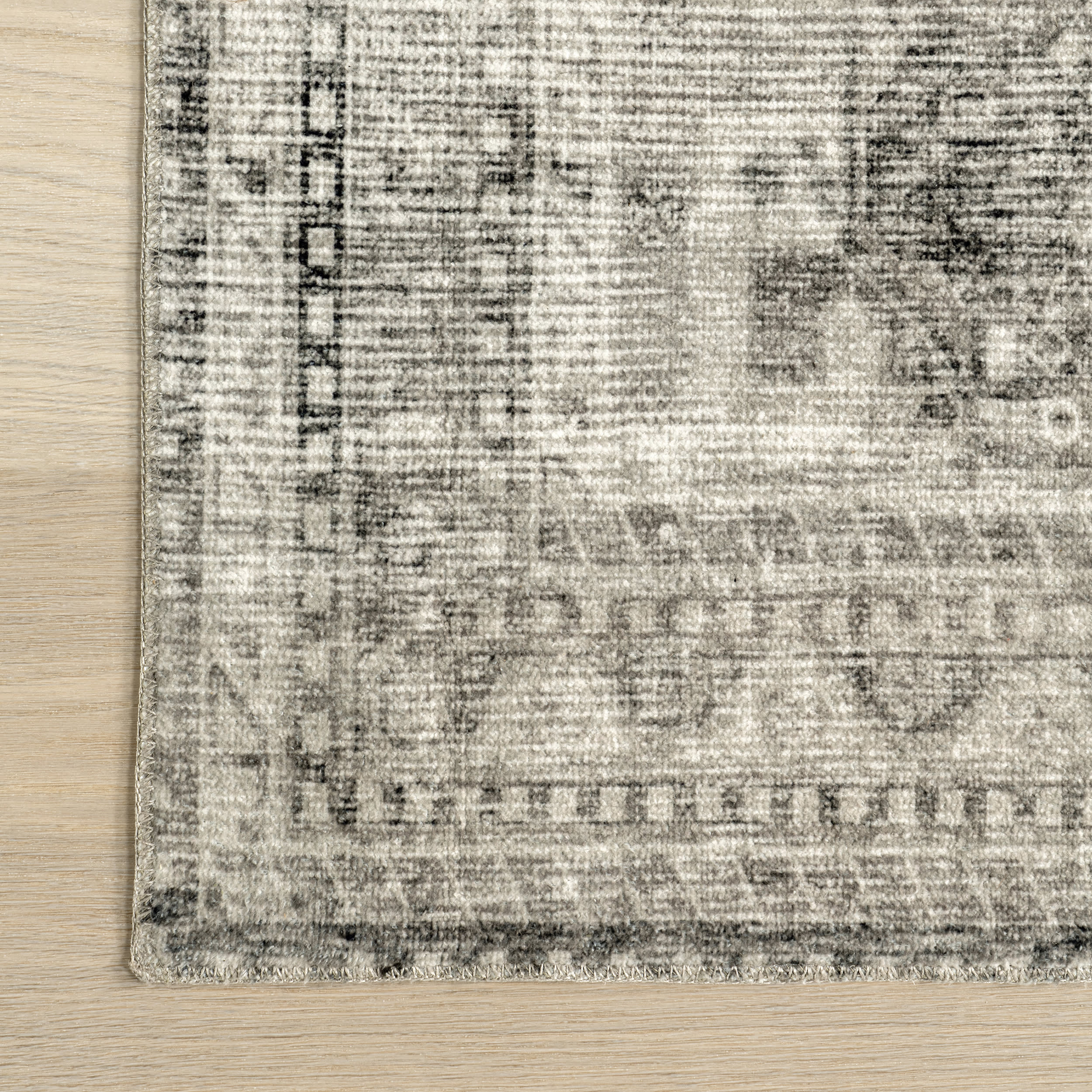 Celia Medallion Spill Proof Washable Rug | Grey - Image 3