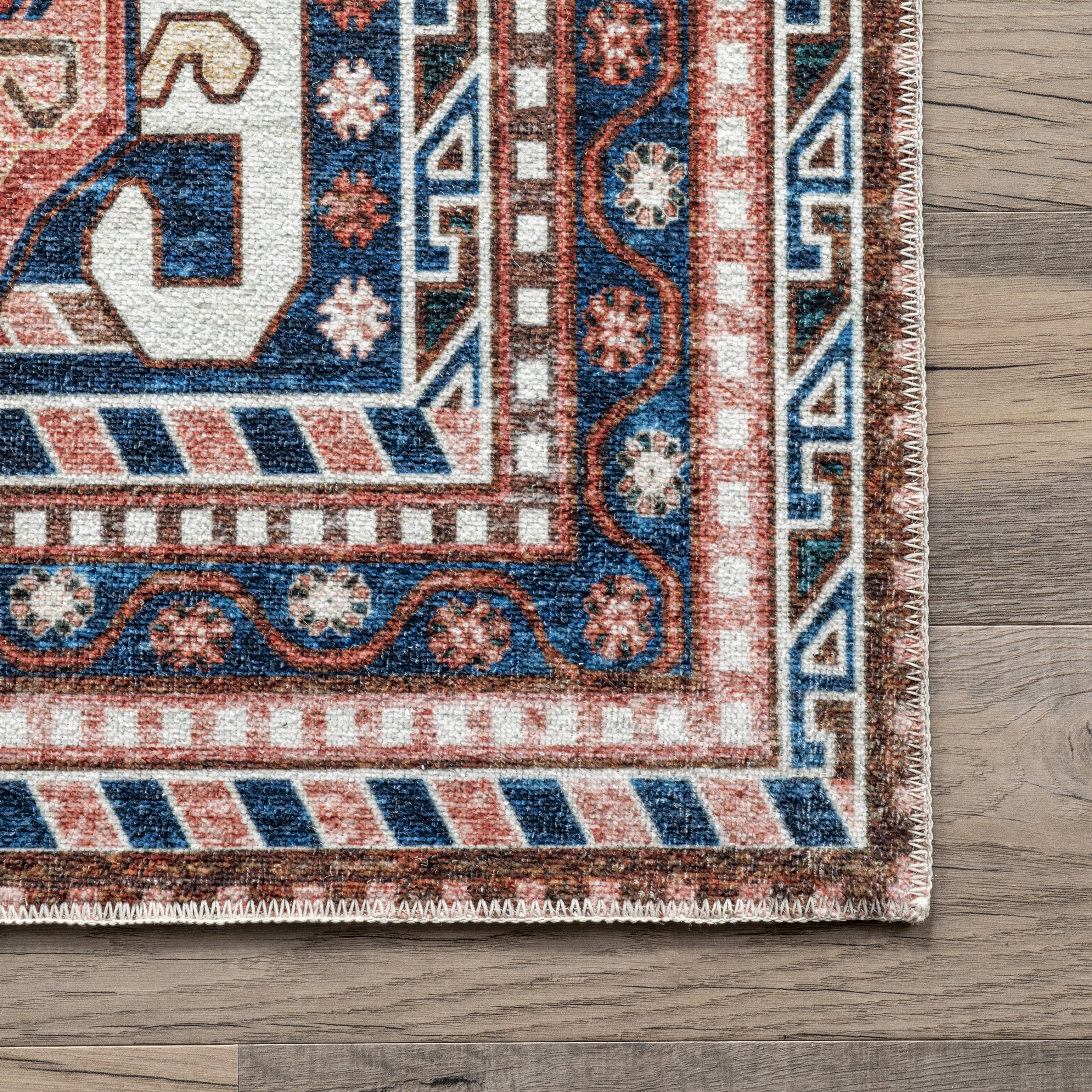 Celia Medallion Washable Rug | Dark Blue - Image 3