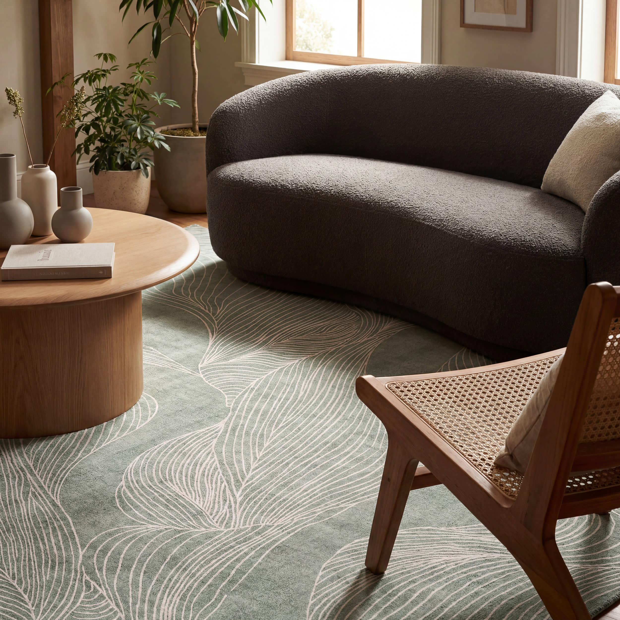 Cenavi Coastal Washable Rug | Green - Image 5