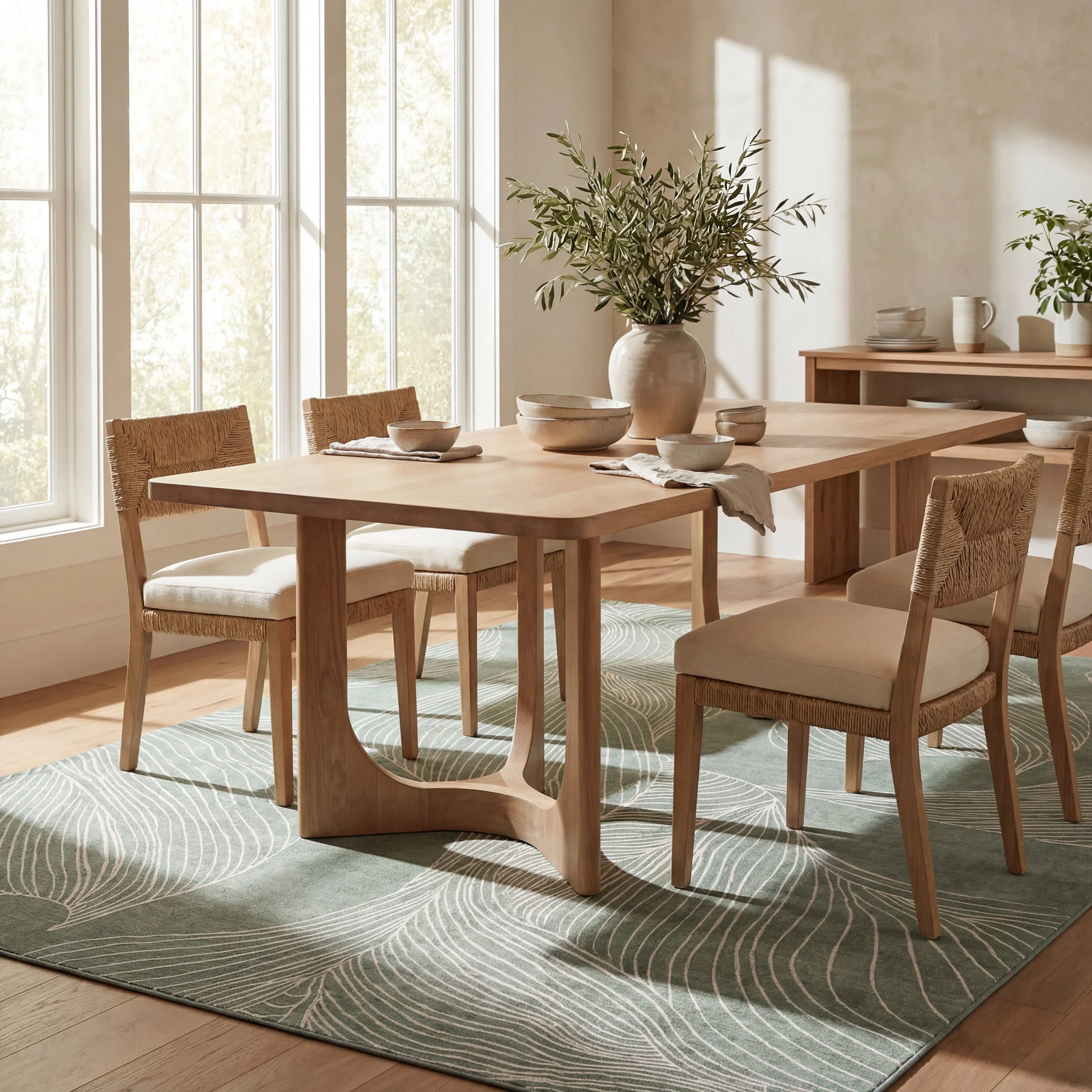 Cenavi Coastal Washable Rug | Green - Image 7