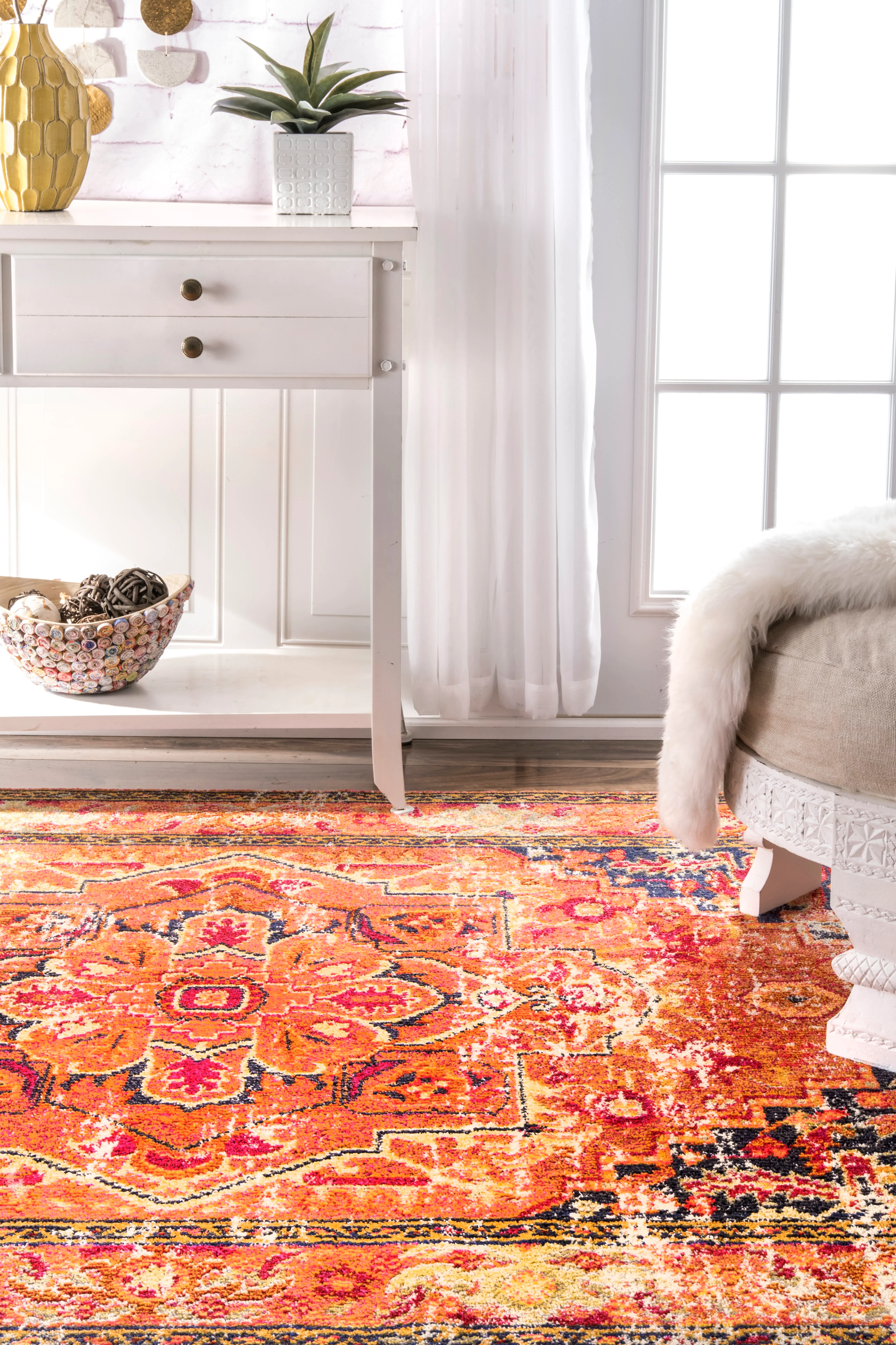 Center Medallion Rug | Orange - Image 4