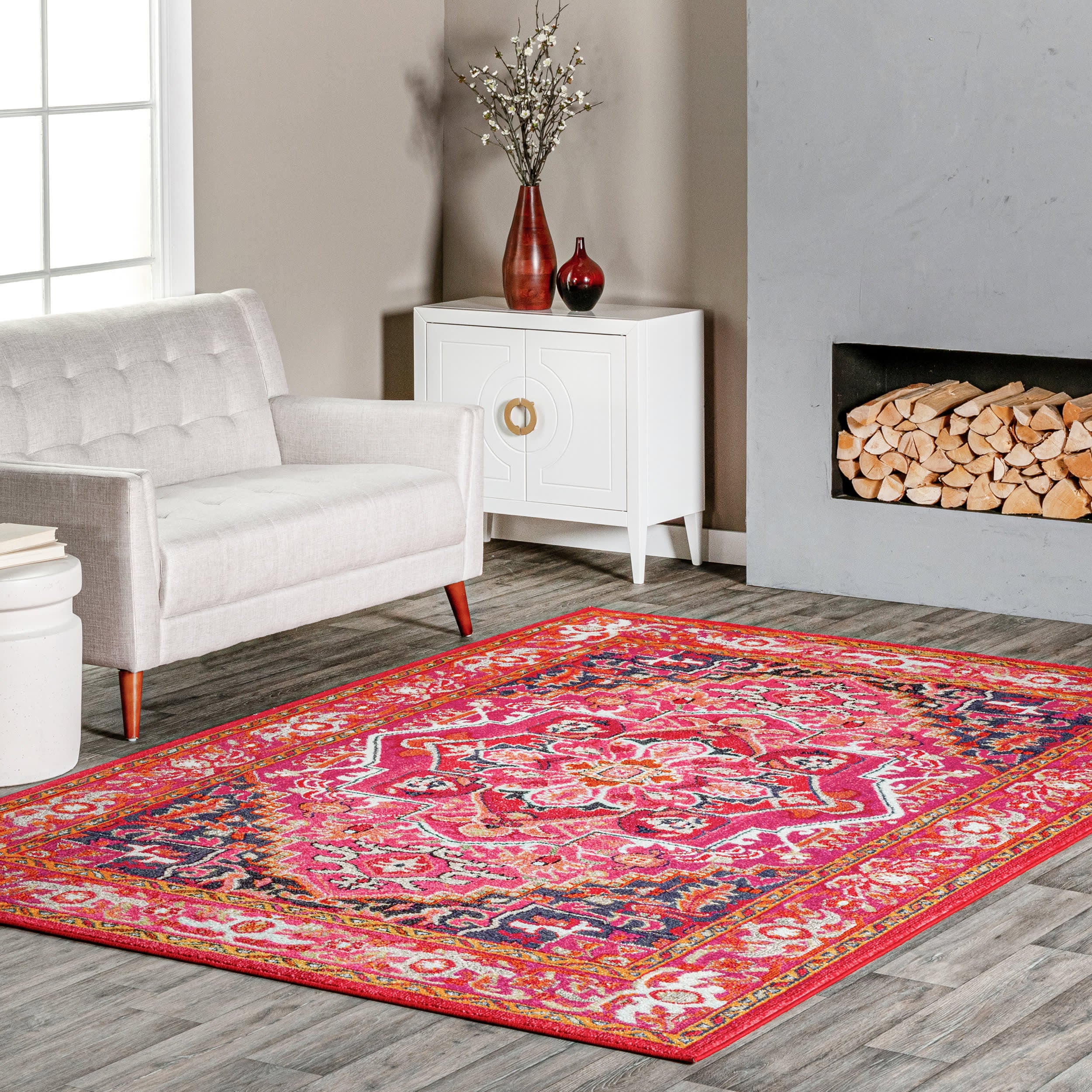 Center Medallion Rug | Violet Pink - Image 2