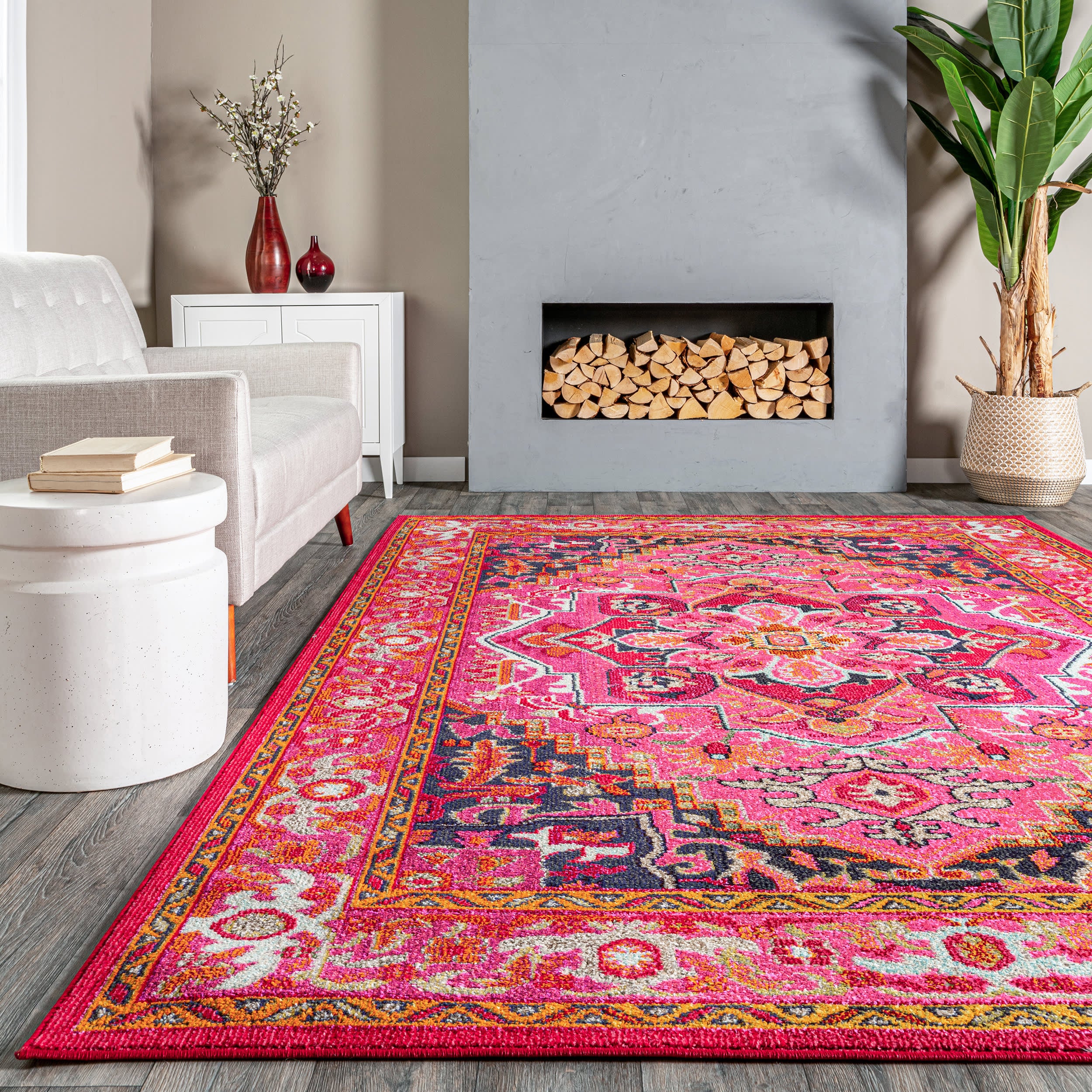 Center Medallion Rug | Violet Pink - Image 4