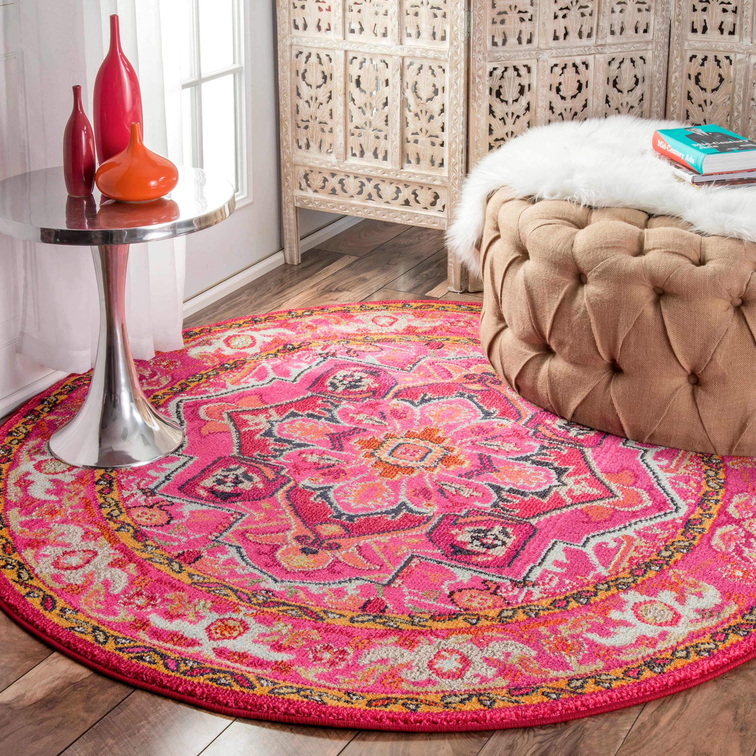 Center Medallion Rug | Violet Pink - Image 2
