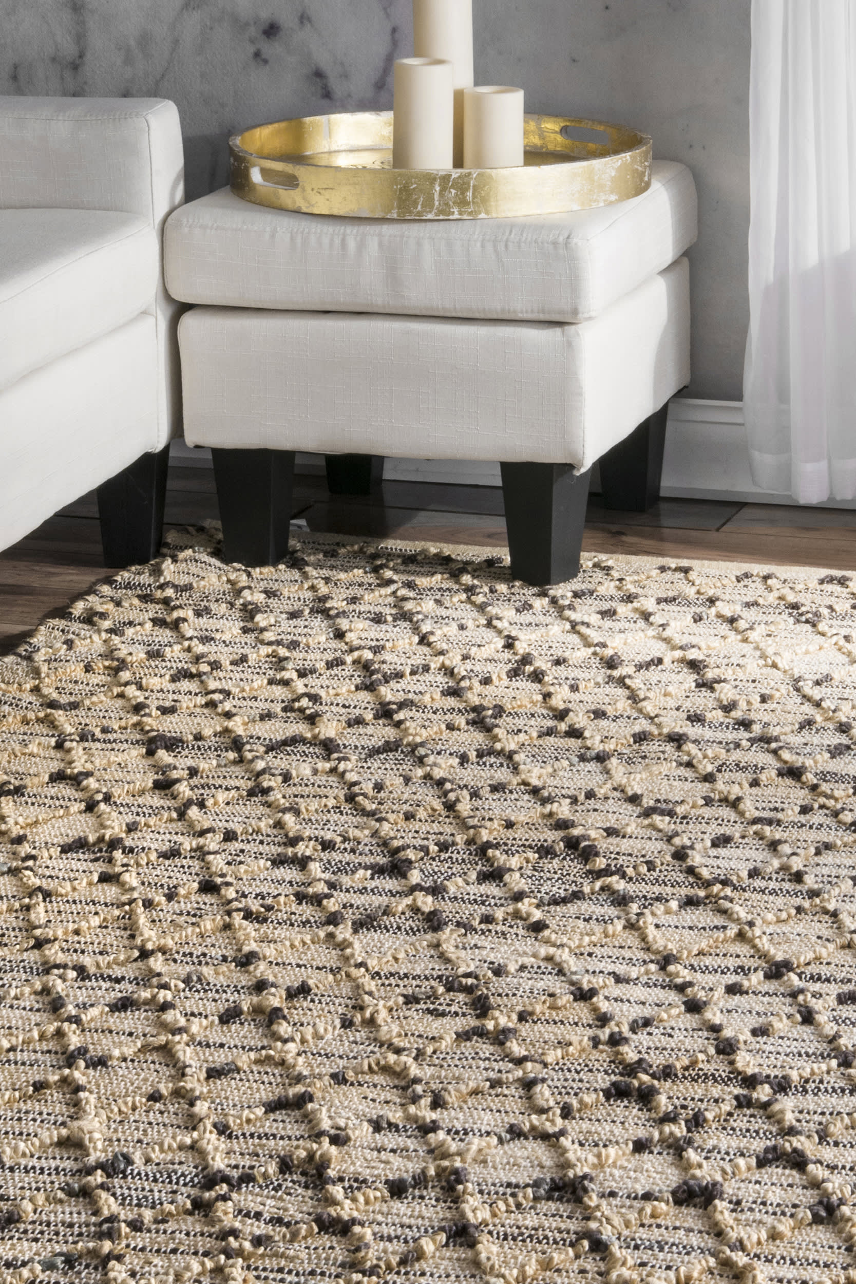 Cerna Lattice Rug | Natural - Image 4