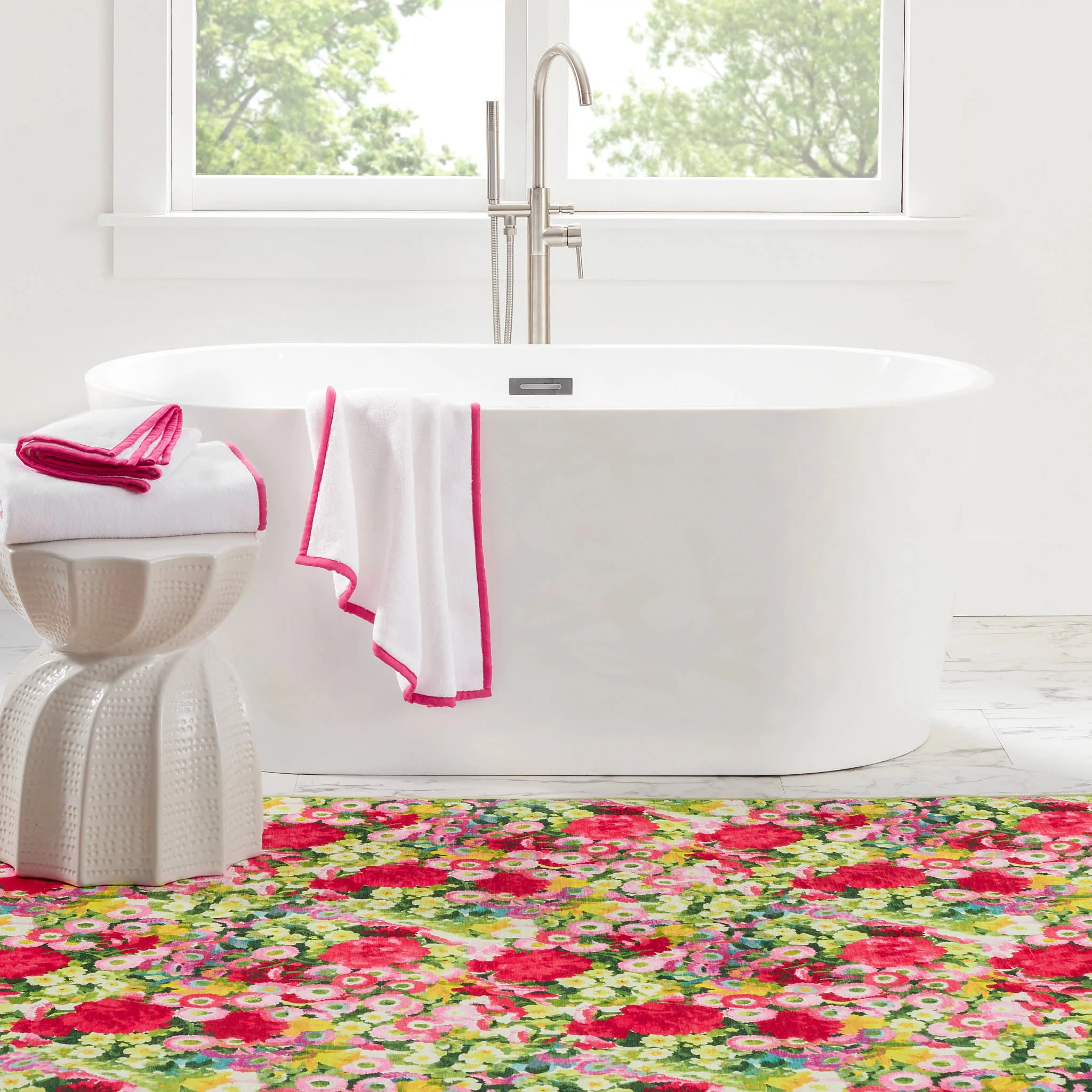 Chamomile Cluster Machine Washable Rug | Multi - Image 2