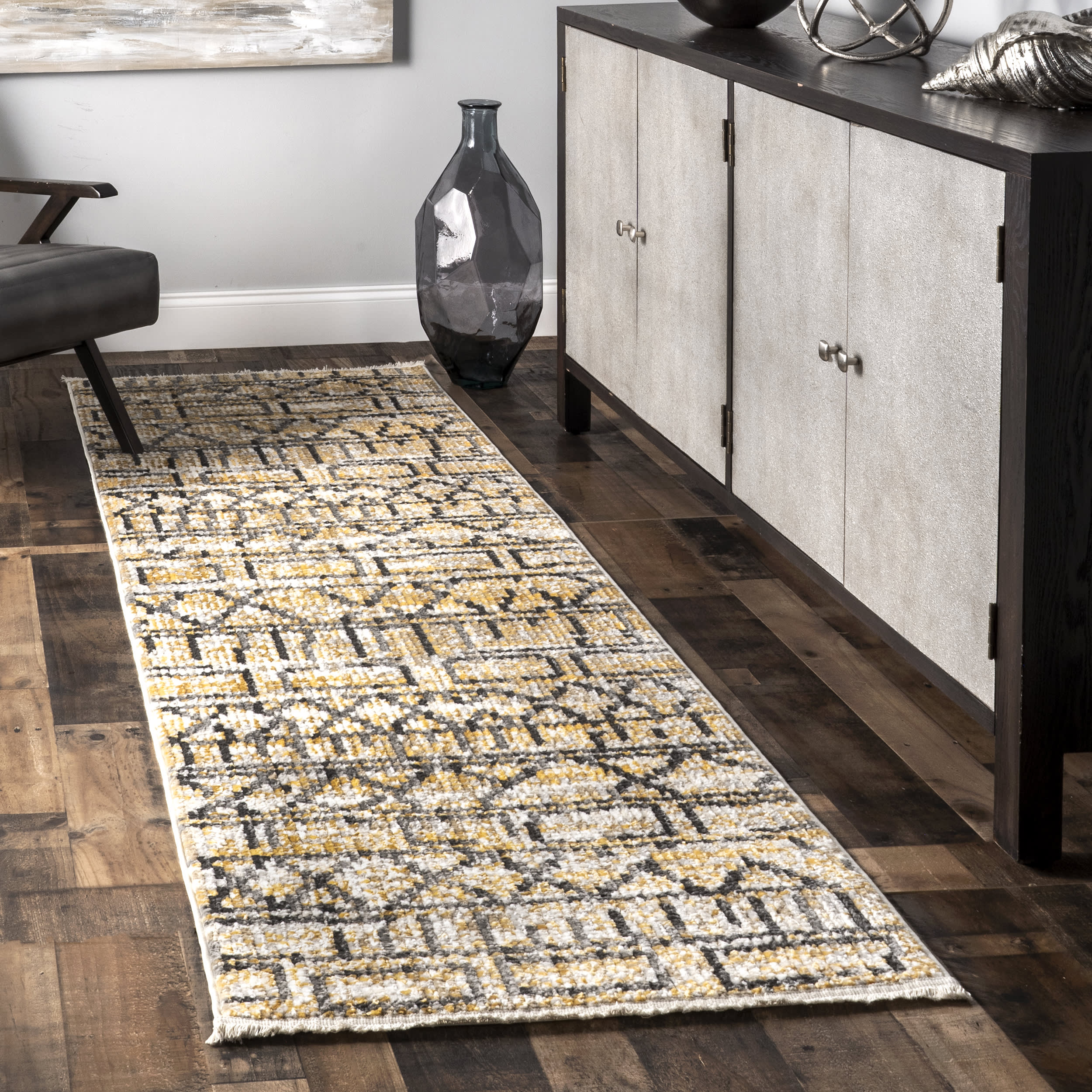 Chance Geometric Banded Rug | Beige - Image 2