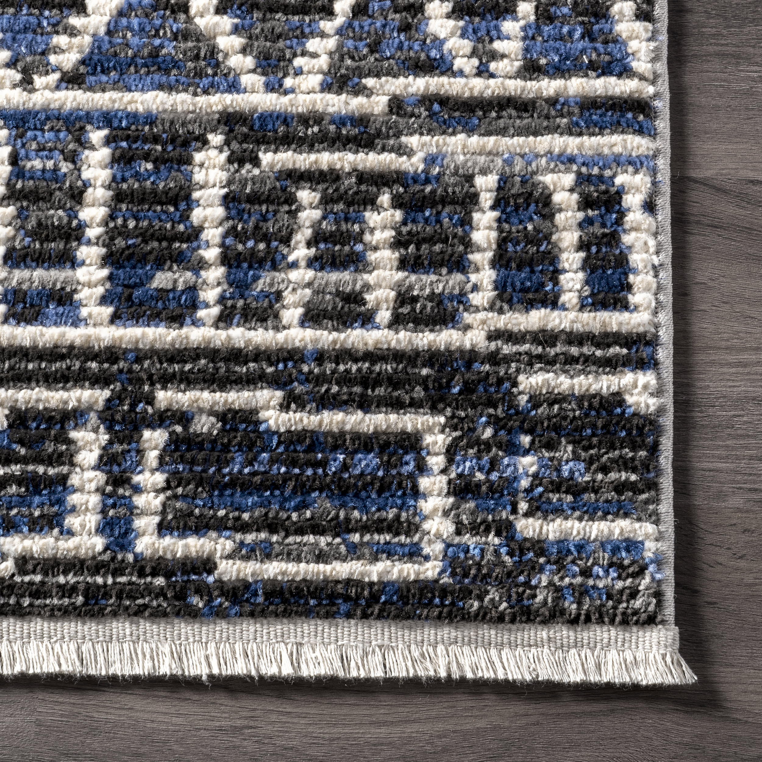 Chance Geometric Banded Rug | Blue - Image 3