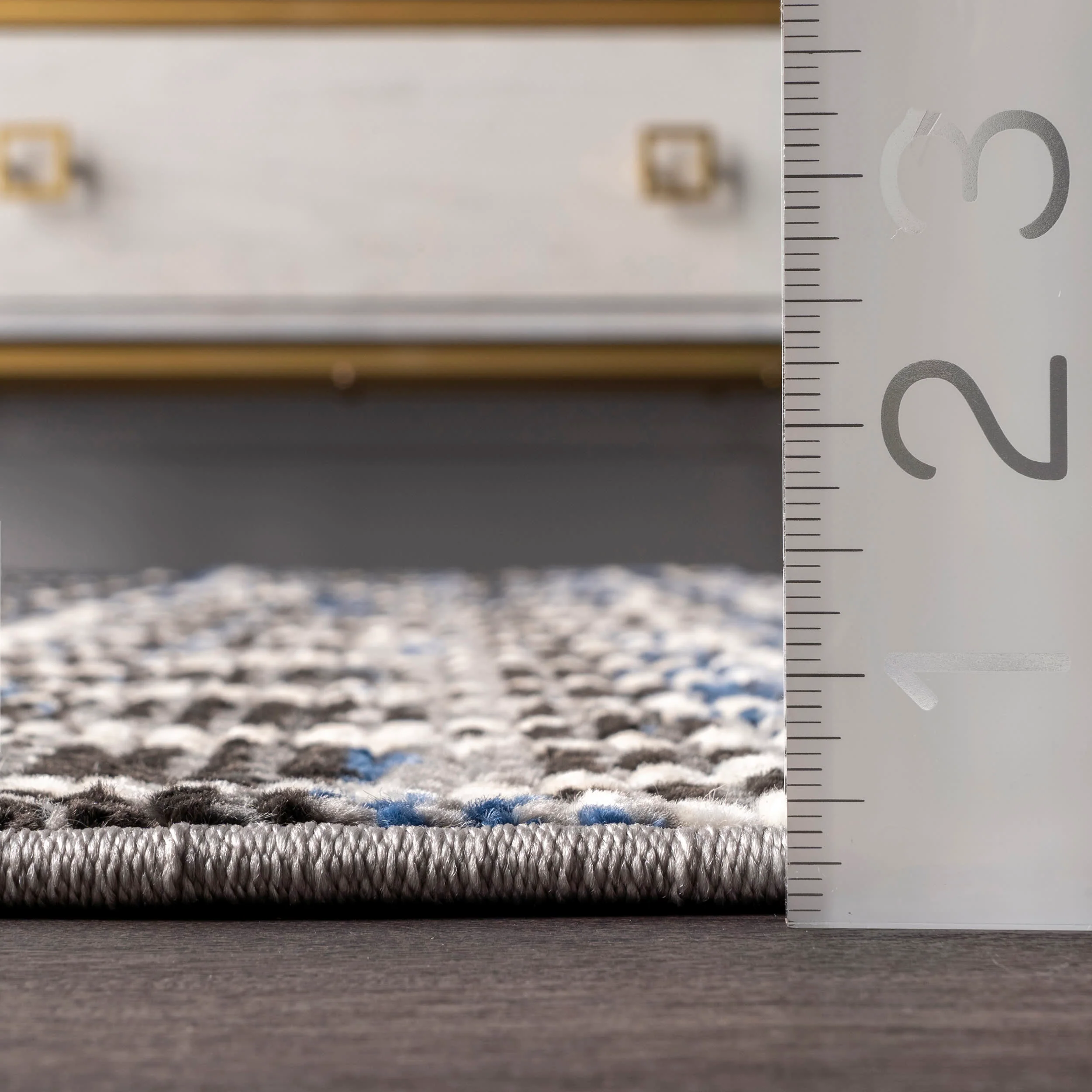 Chance Geometric Banded Rug | Blue - Image 5