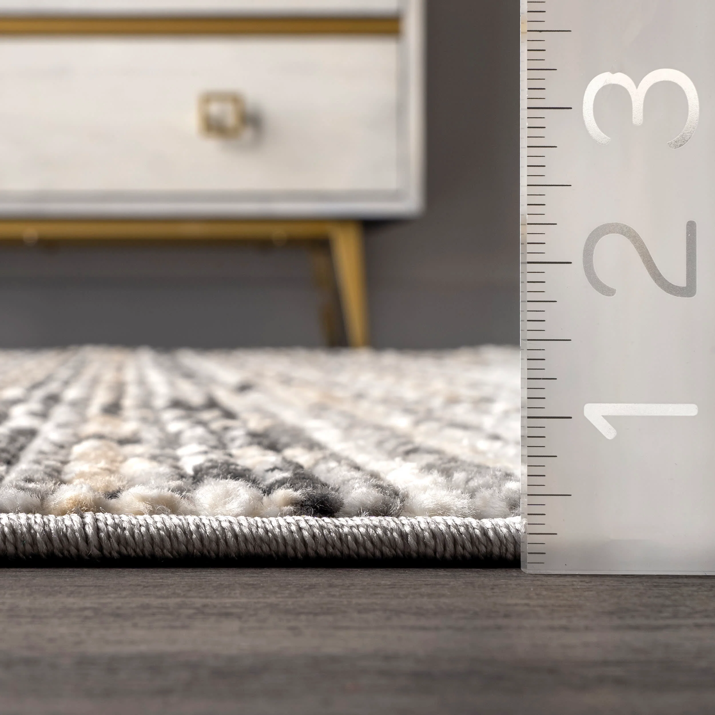 Chance Geometric Banded Rug | Grey - Image 5