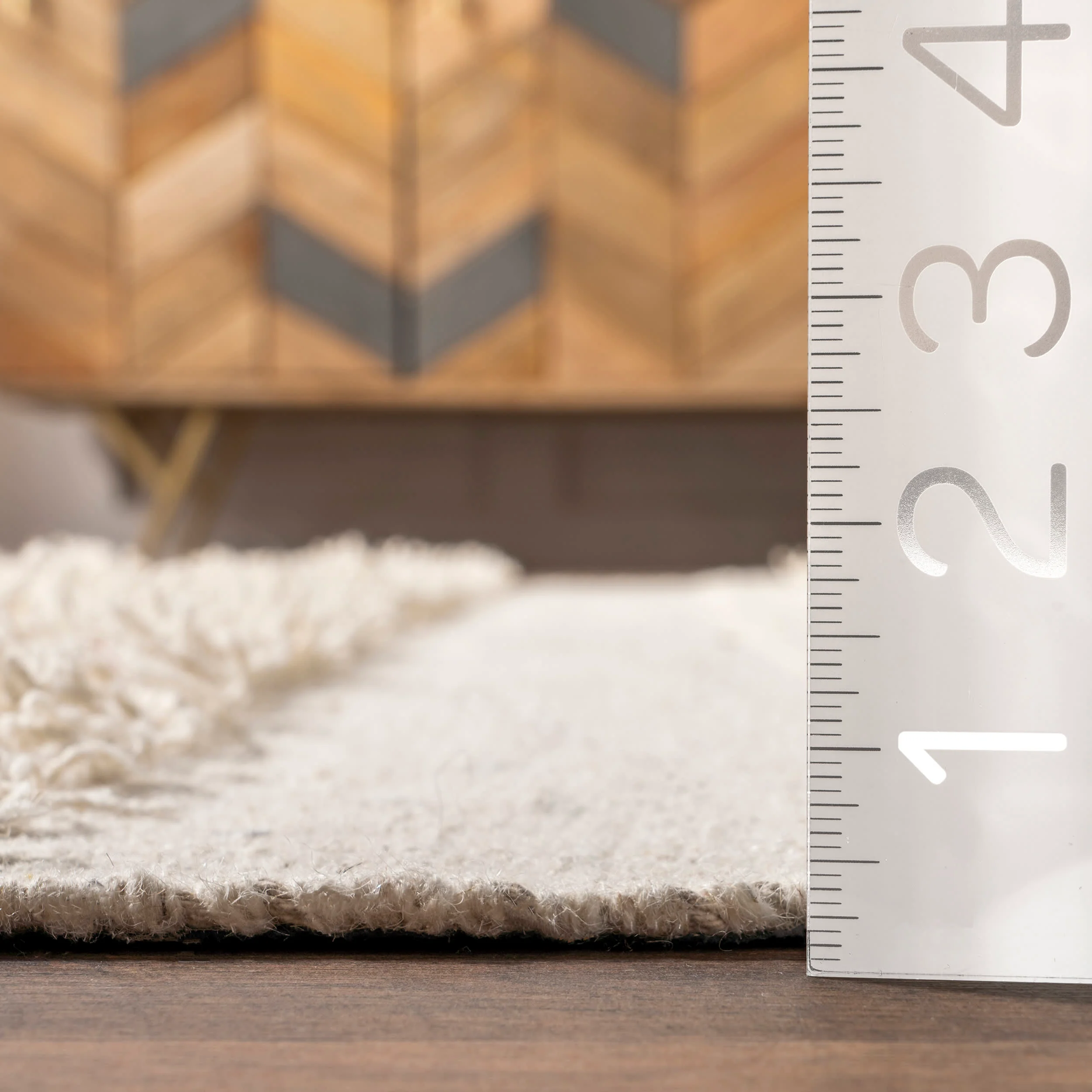 Chandy Textured Wool Rug | Cream - Image 4