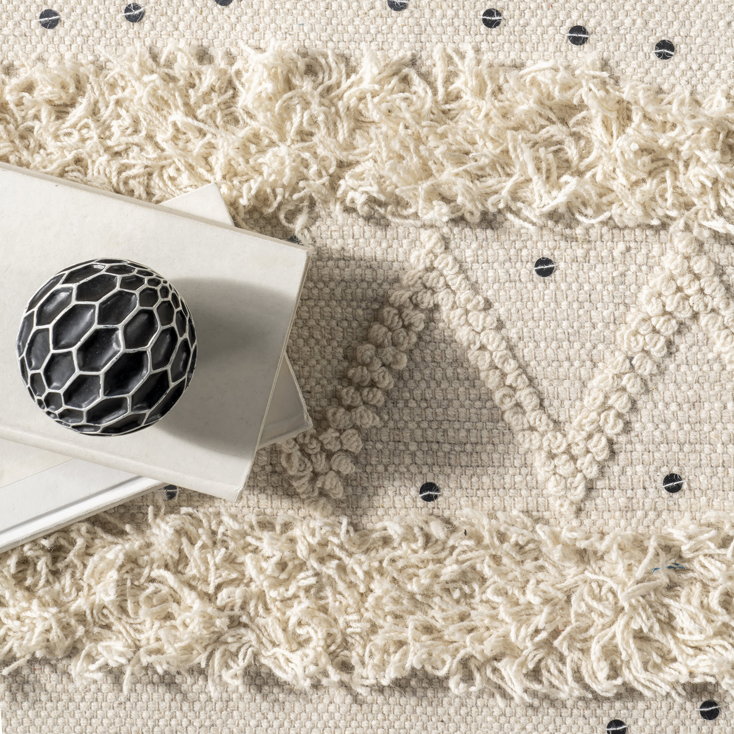 Chandy Textured Wool Rug | Cream - Image 6