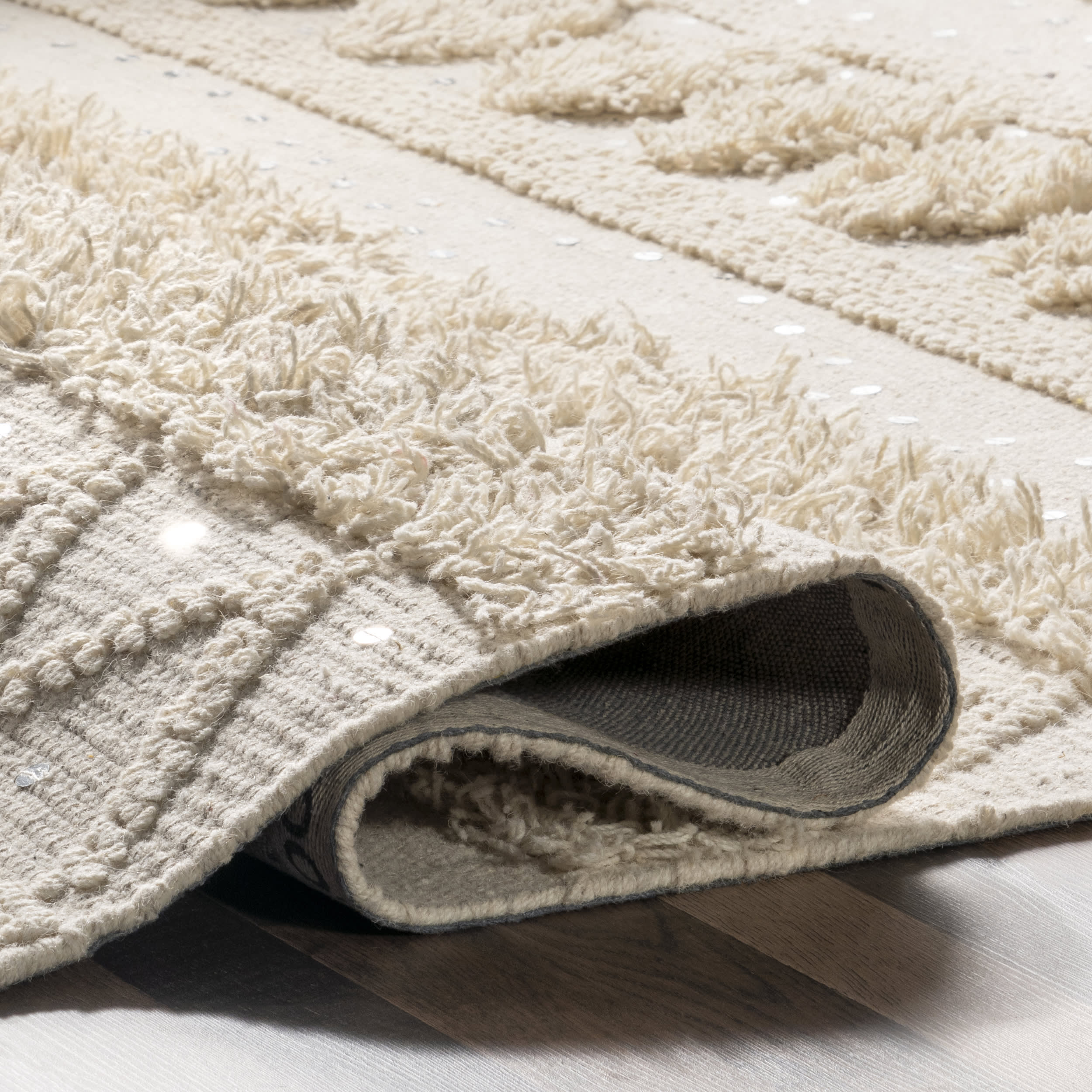 Chandy Textured Wool Rug | Cream - Image 7