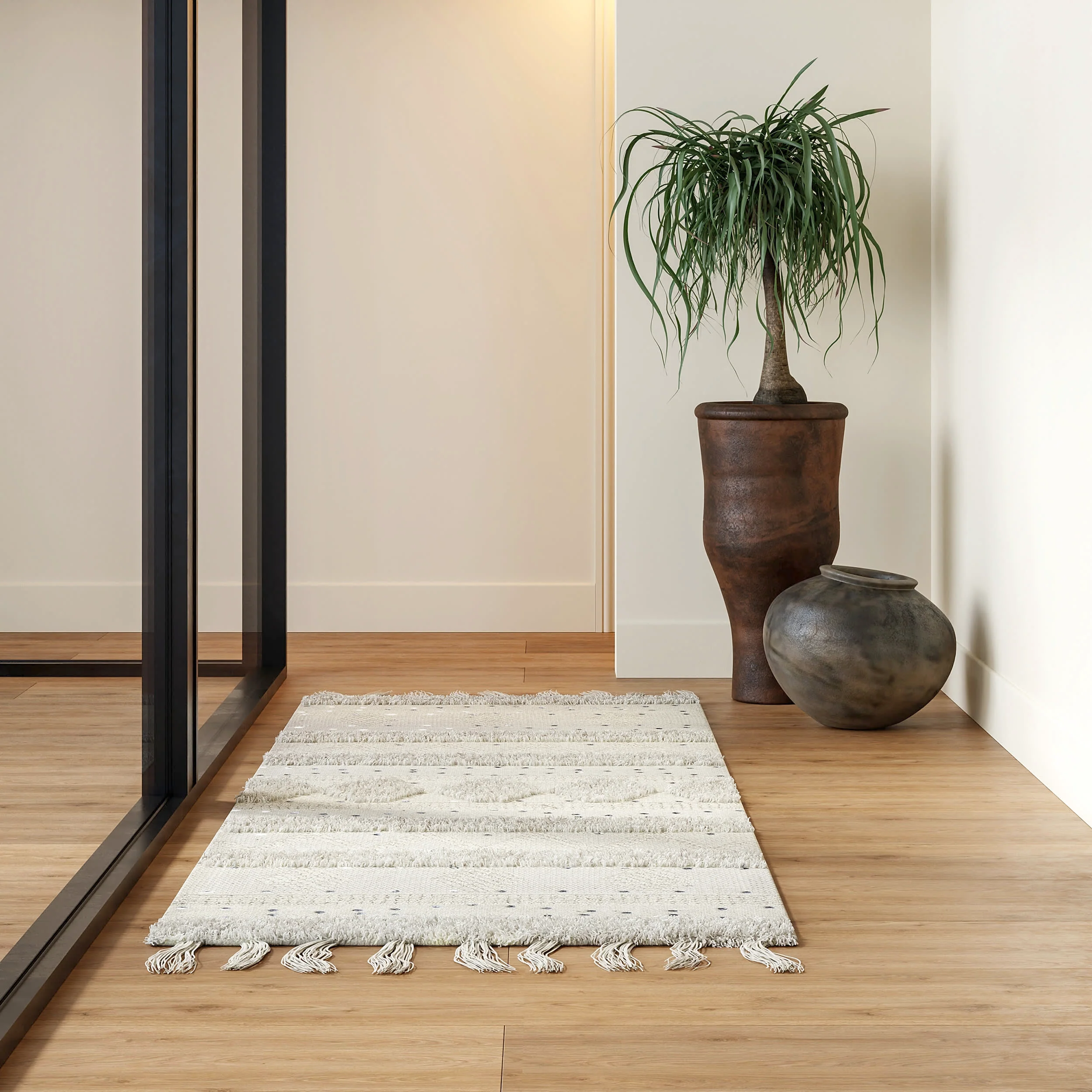 Chandy Textured Wool Rug | Cream - Image 2