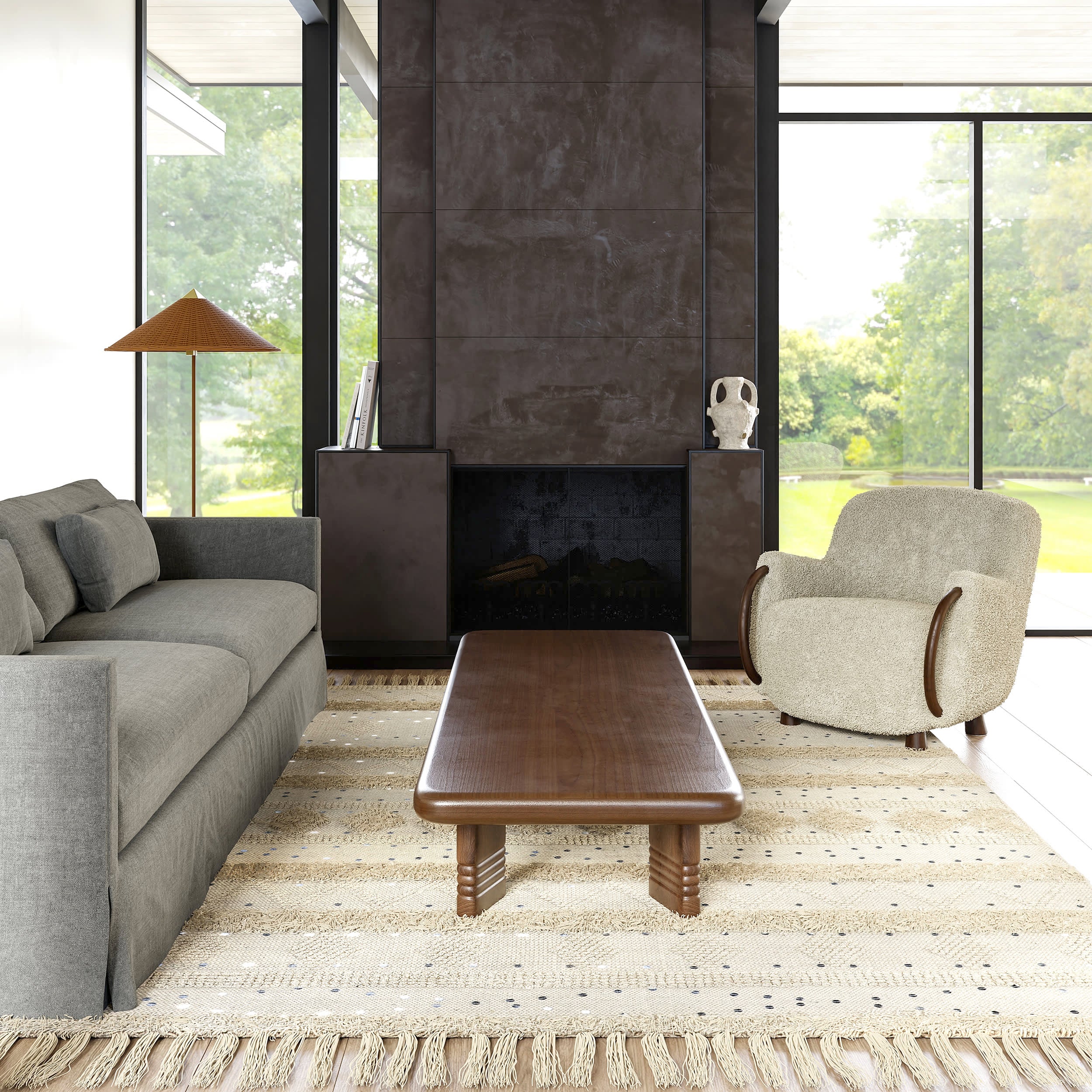 Chandy Textured Wool Rug | Cream - Image 2