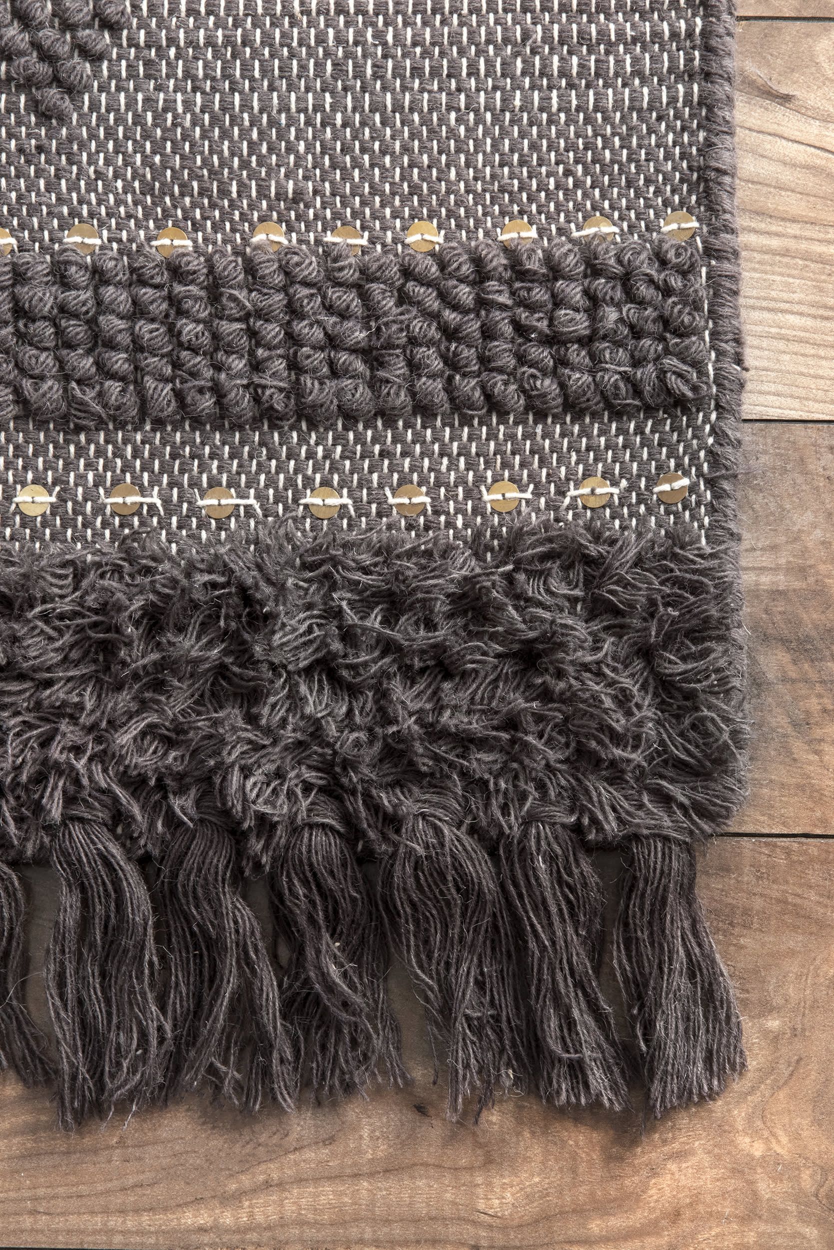 Chandy Textured Wool Rug | Grey - Image 3