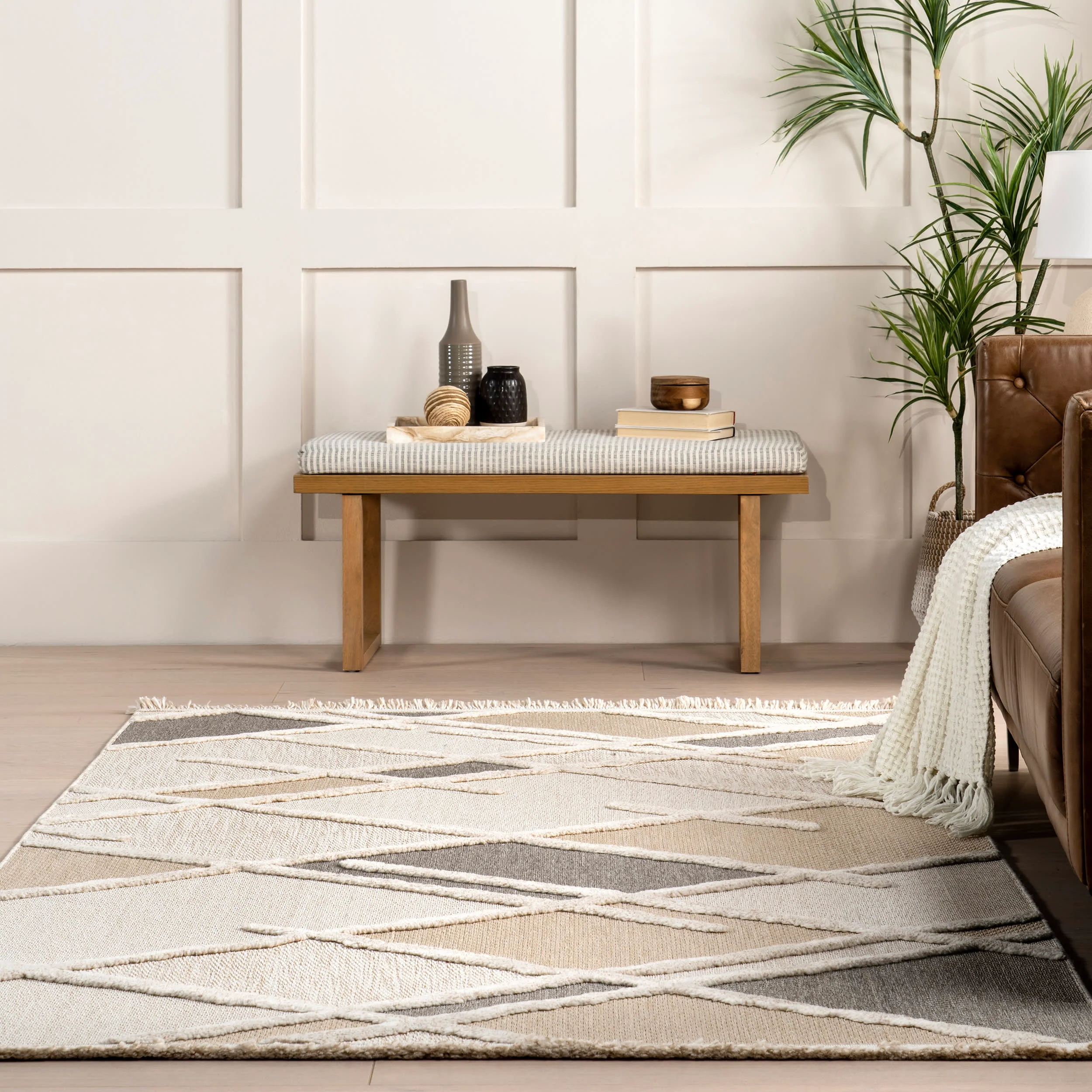 Chantal Trellis Rug | Ivory - Image 4