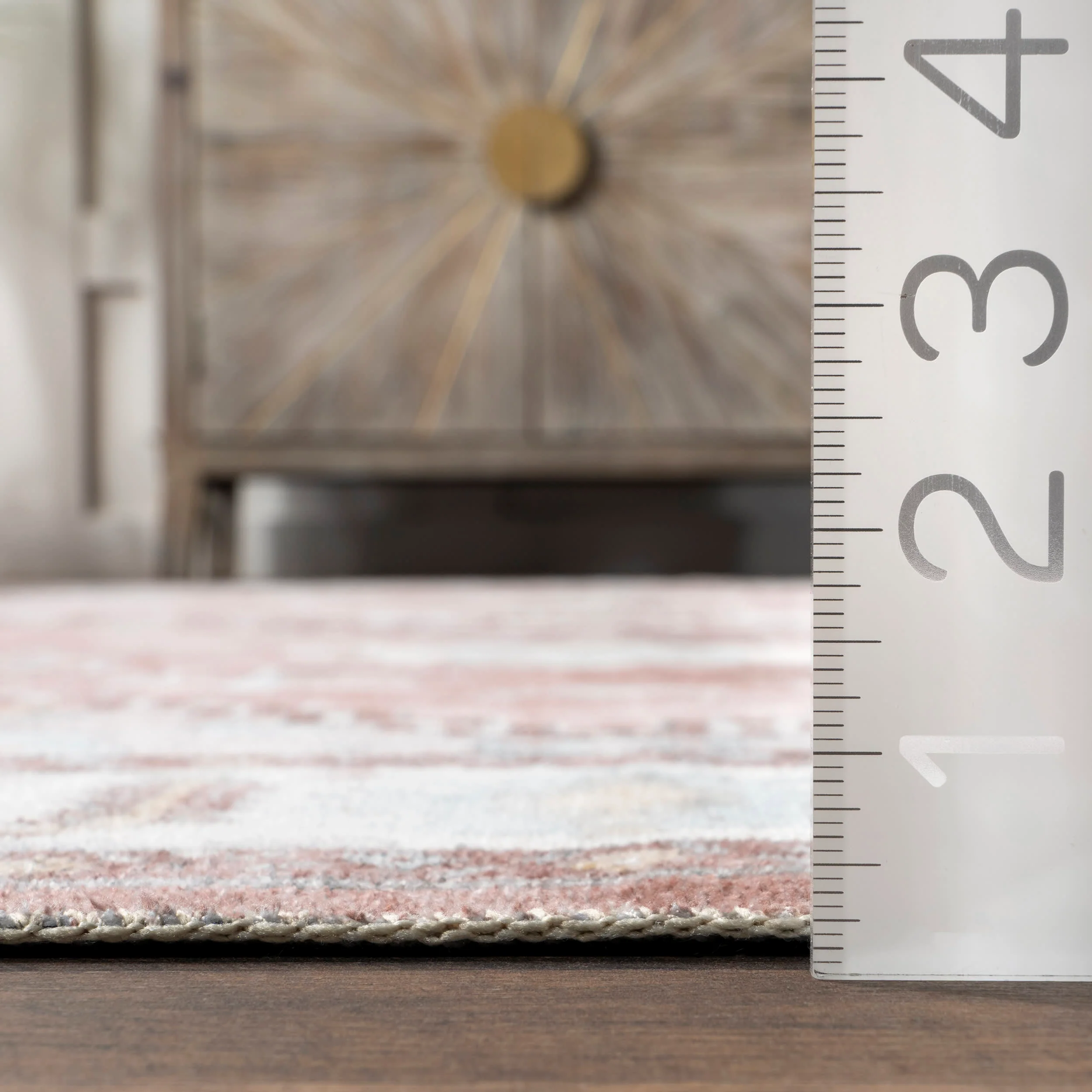Charis Medallion Spill Proof Washable Rug | Blush - Image 5