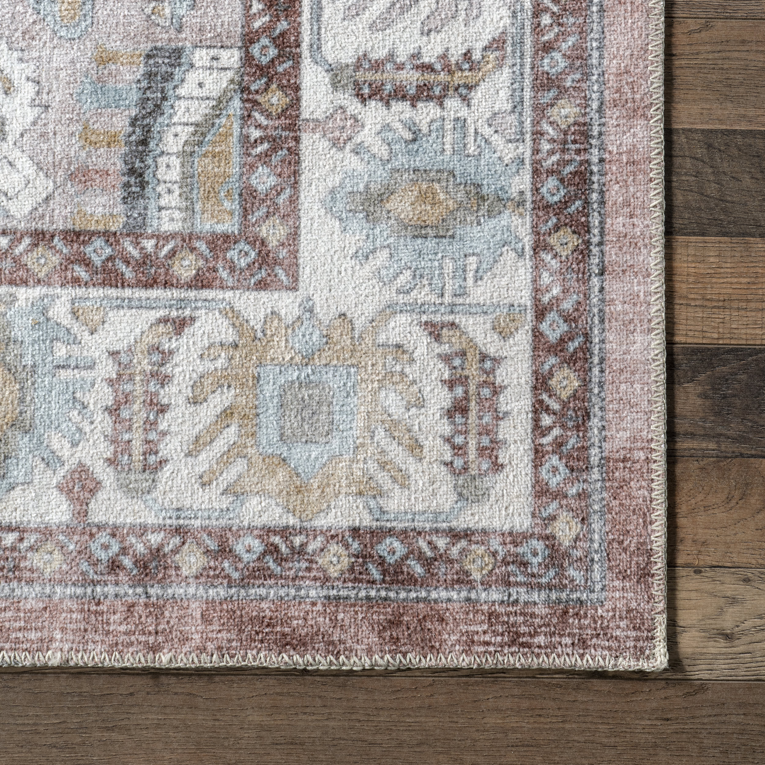 Charis Medallion Washable Rug | Blush - Image 3