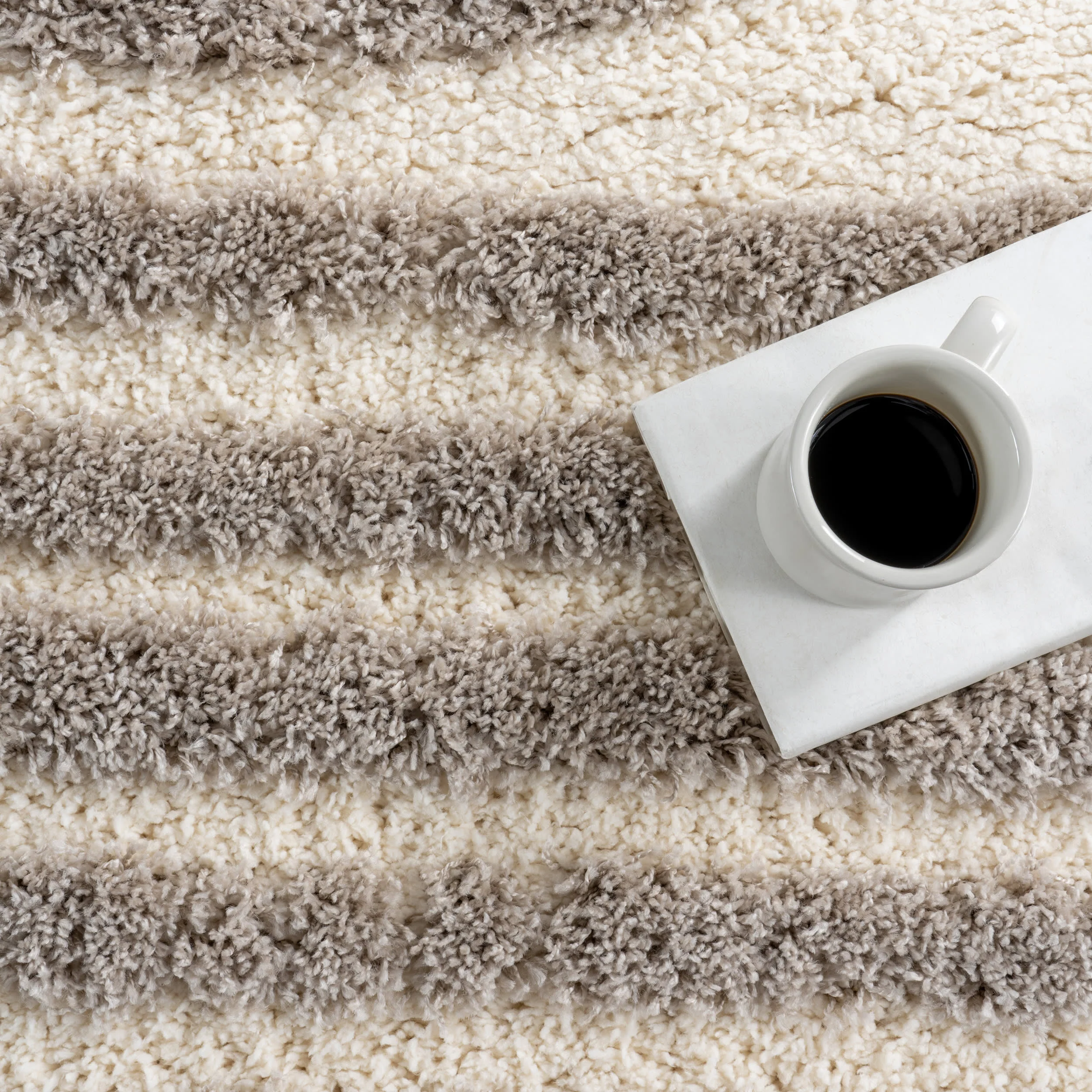 Charlee Textured Arcs Rug | Beige - Image 9