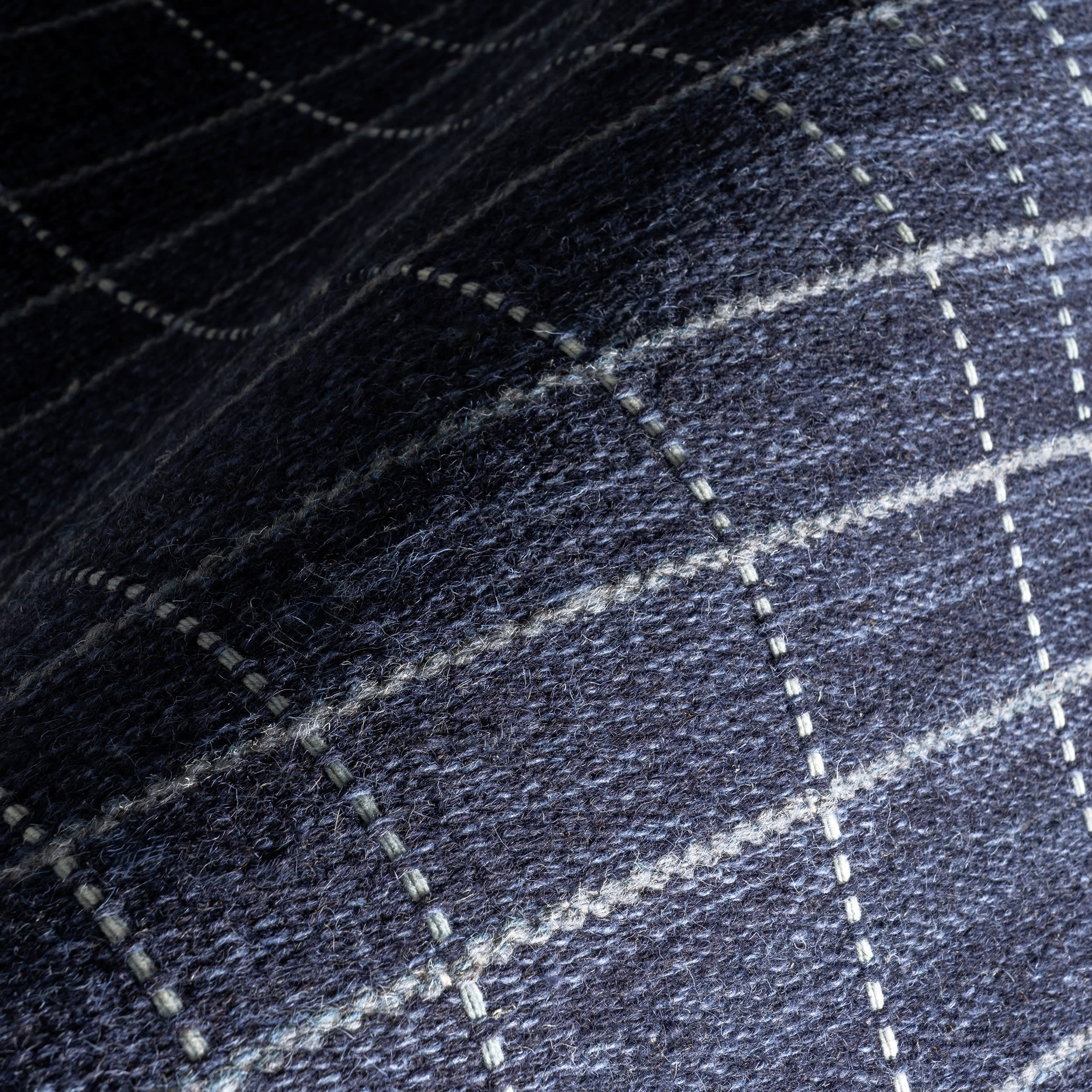 Charlie Plaid Wool Rug | Blue - Image 3