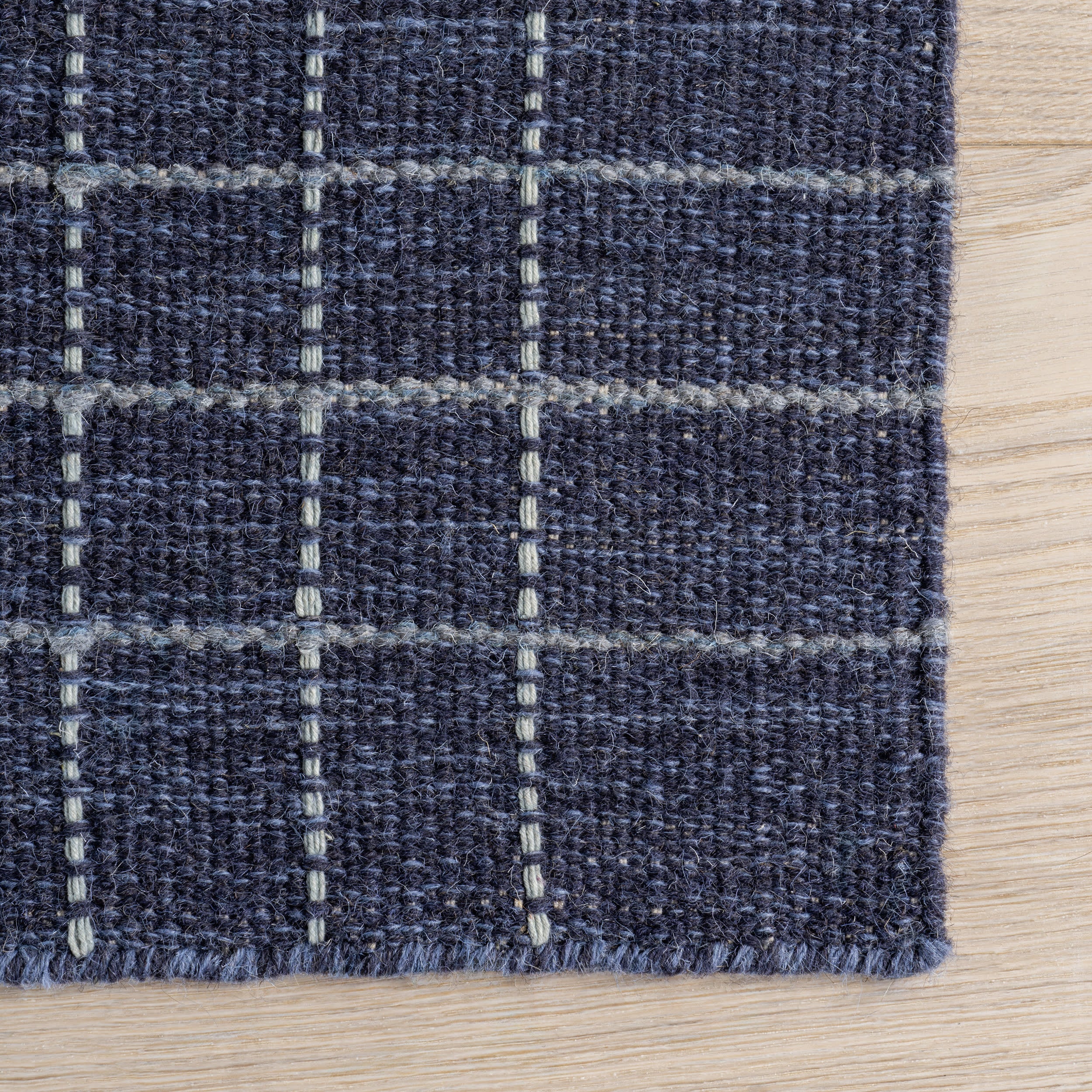 Charlie Plaid Wool Rug | Blue - Image 4
