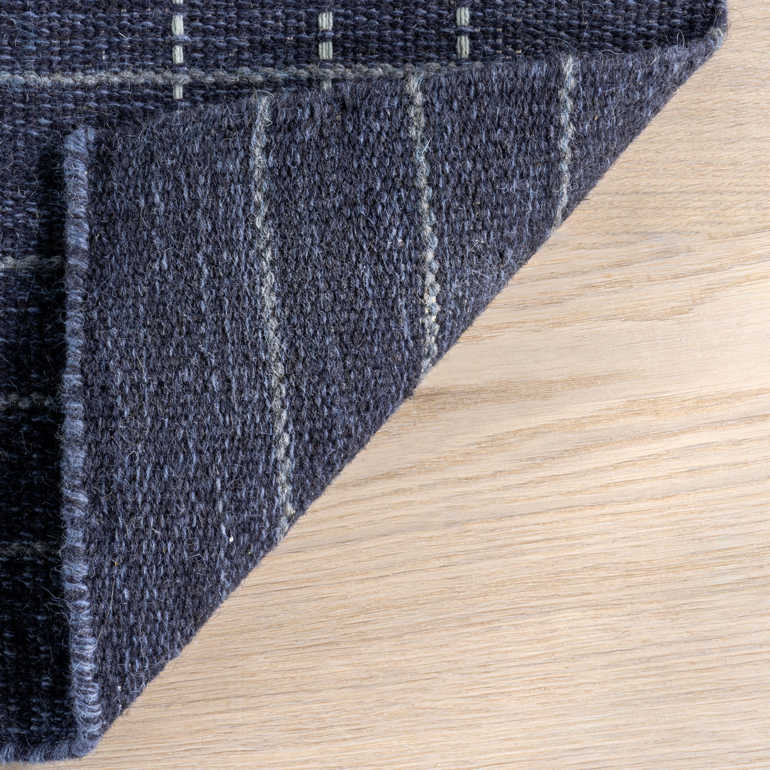 Charlie Plaid Wool Rug | Blue - Image 6