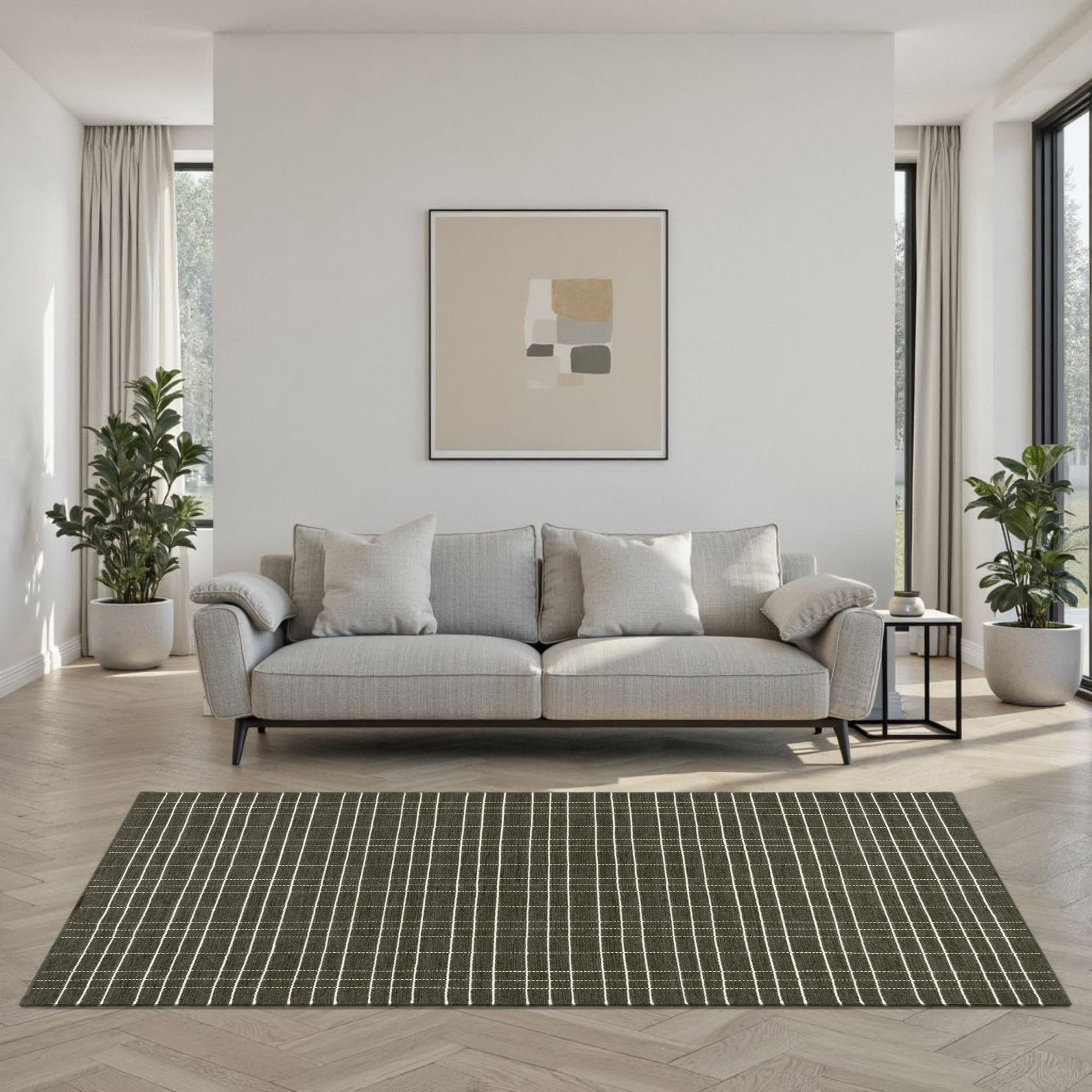 Charlie Plaid Wool Rug | Green - Image 2