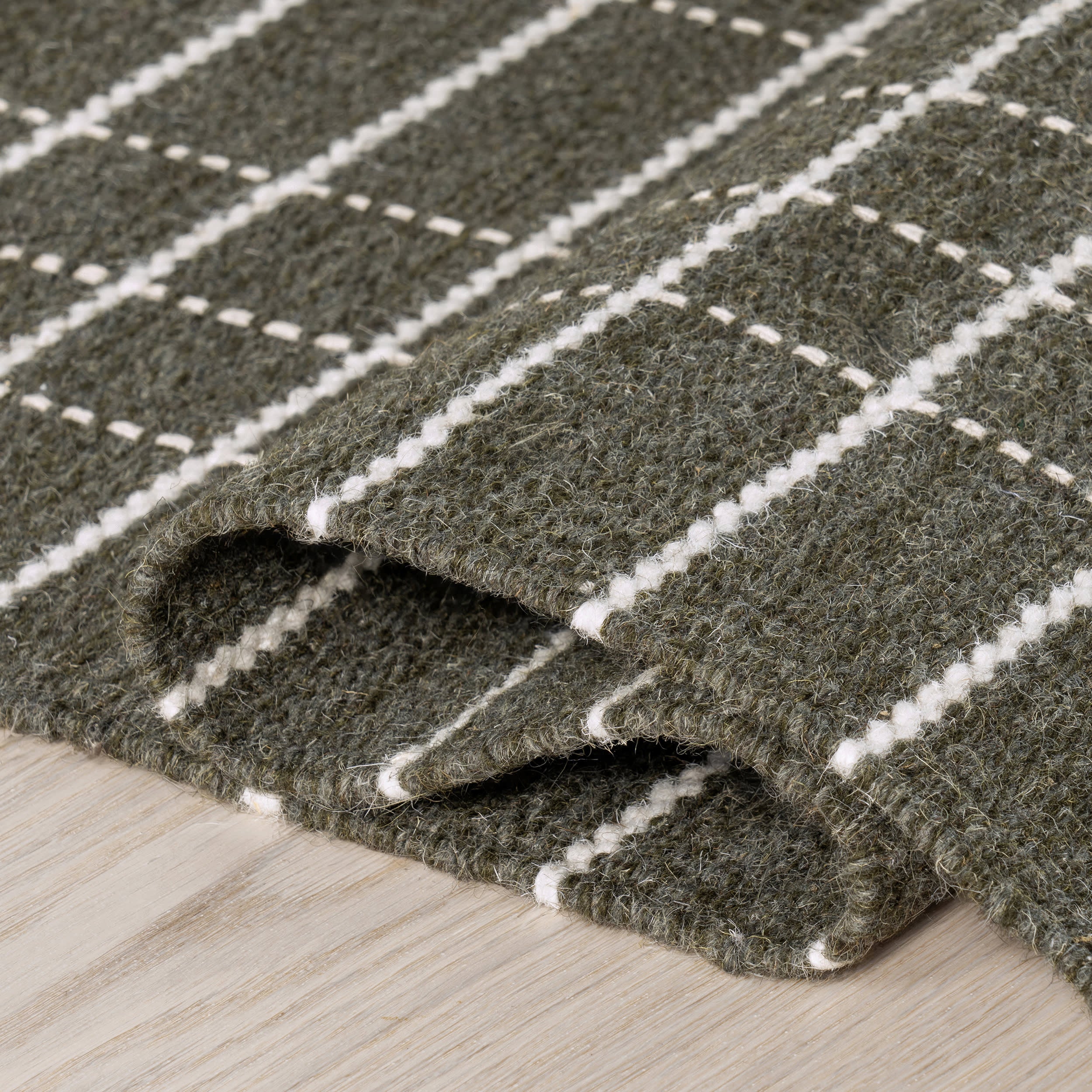 Charlie Plaid Wool Rug | Green - Image 8