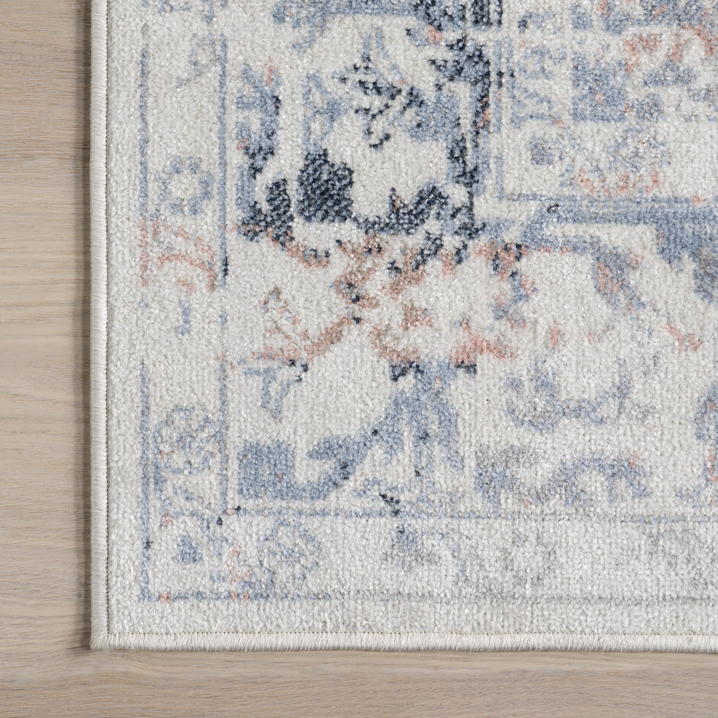 Charlisa Washable Faded Snowflake Rug | Blue - Image 3