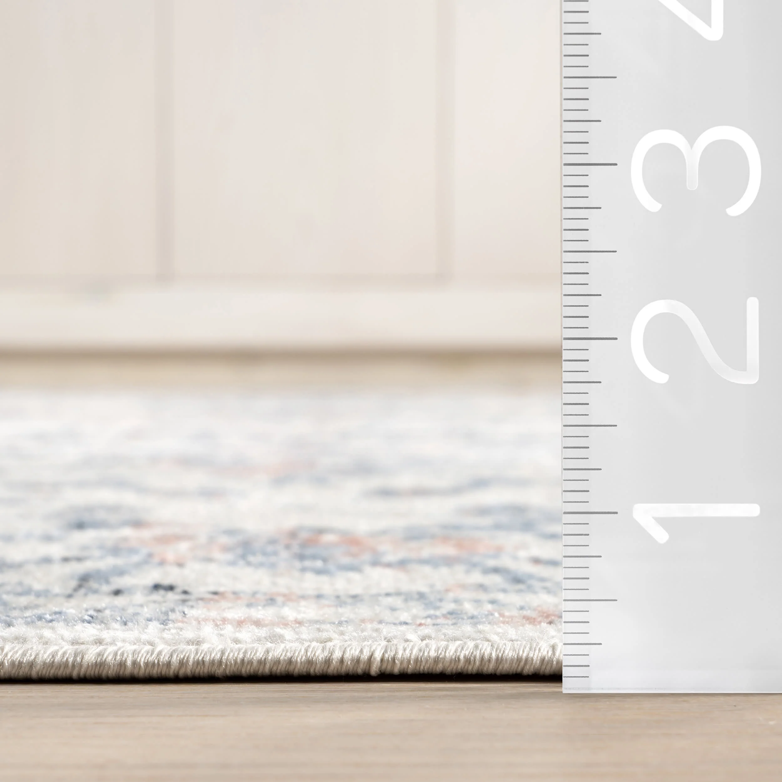Charlisa Washable Faded Snowflake Rug | Blue - Image 5